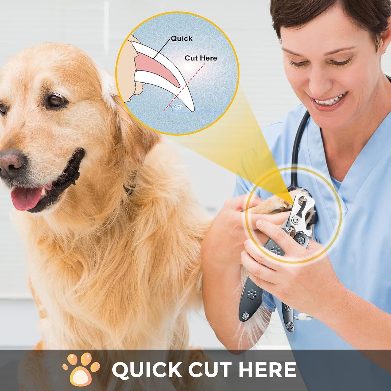 Dog Nail Clippers for Sensitive Dog, Sharpest Dog Nail Trimmer [Cut the Nails like Butter] Low Noise, Heavy Duty Dog Toenail Clippers for X Large Medium Small Size Breed < 300Lb with Thick Nail image number 6