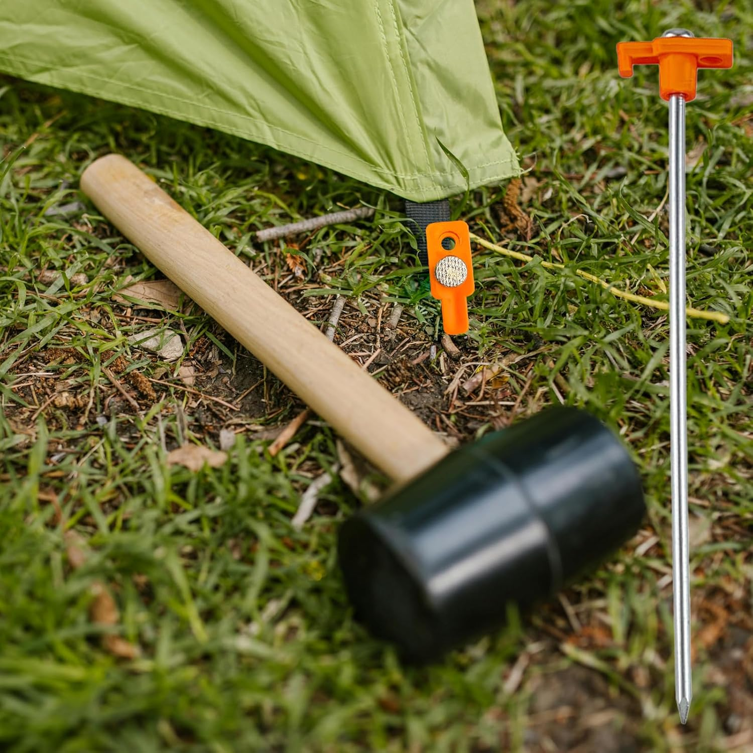 20 Pcs 25Cm Tent Pegs Heavy Duty Ground Stake for Camping, Galvanized Non-Rust Metal Tent Spikes Yard Stakes for Outdoor Canopy Garden Hiking -Orange image number 4