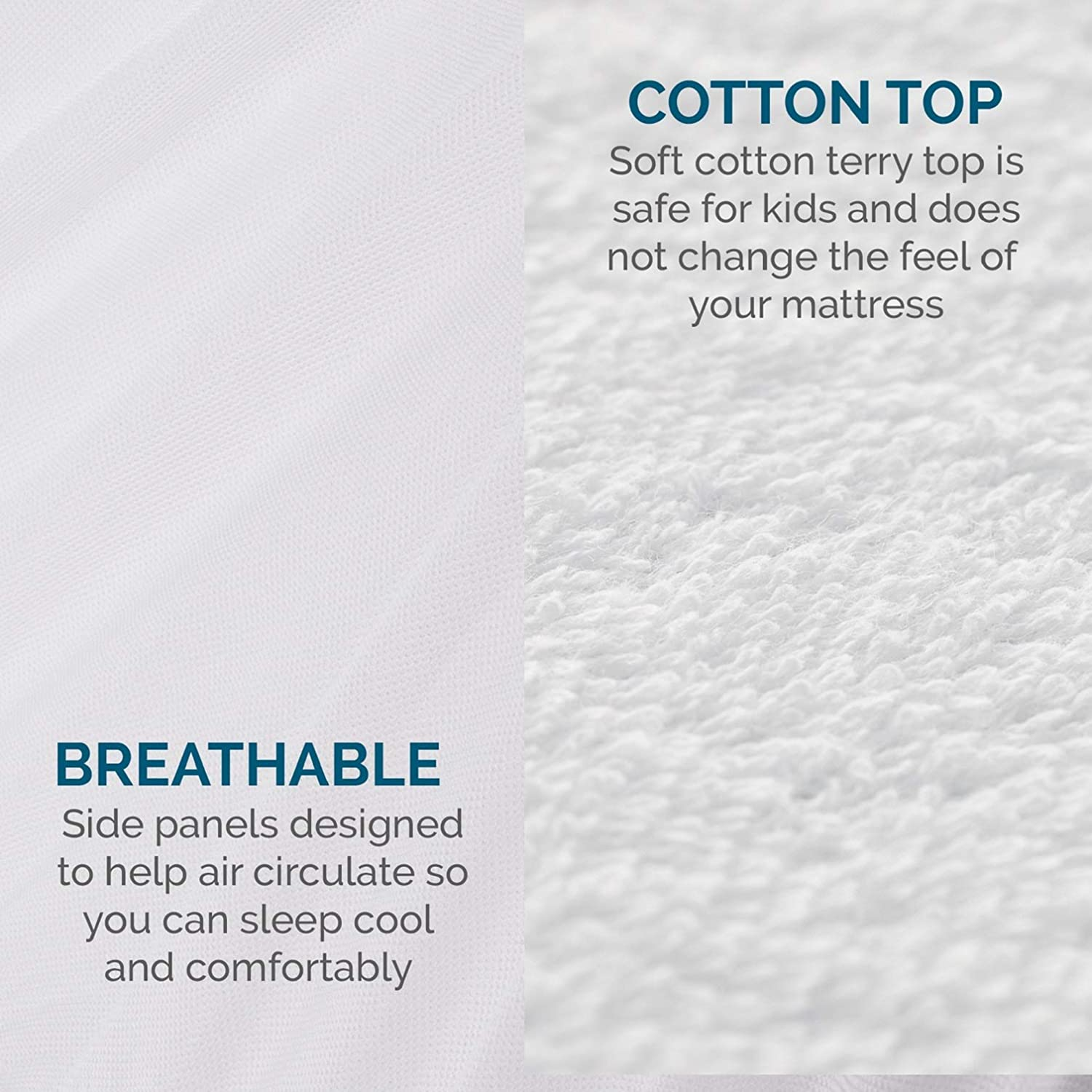 Lucid Premium Hypoallergenic 100% Waterproof Mattress Protector - Universal Fit, Cotton Terry Top,White Twin image number 5