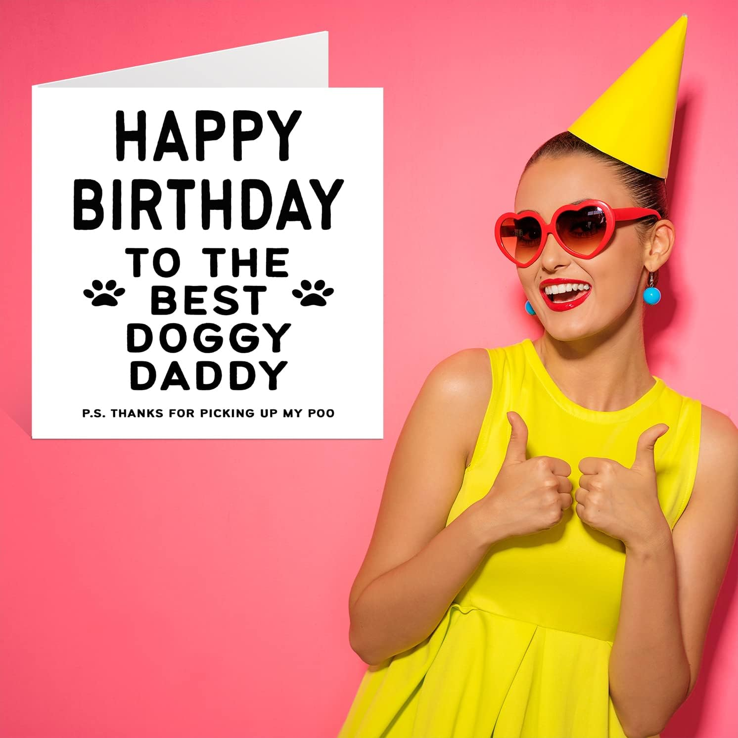 Birthday Cards for Dad from the Dog - Best Dog Daddy - Dog Birthday Card from Dog for Dad, Funny Dog Dad Gifts, 145Mm X 145Mm Joke Happy Birthday Greeting Cards for Daddy Papa - Mommy image number 7