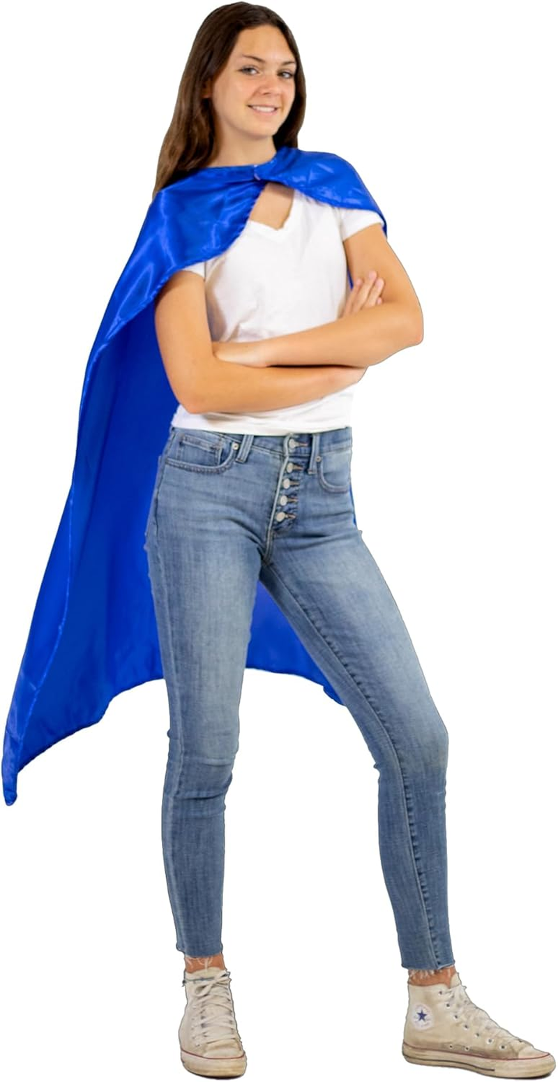 Everfan Men'S Polyester Satin Superhero Cape (38" LX48 W, Navy Blue)