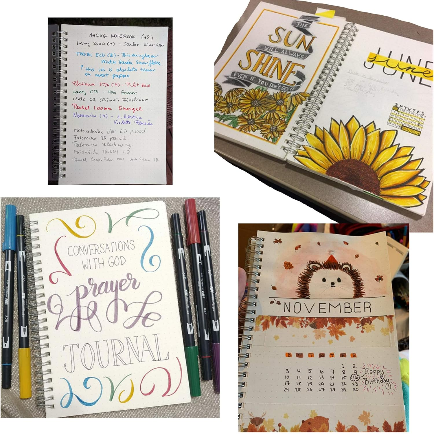 Yansanido Spiral Notebook, 4 Pcs 10.1 Inch X 7.6 Inch B5 Thick Plastic Translucent Frosting Hardcover Dot Paper 80 Sheets -160 Pages Journals for Study and Notes (B5 7.3"X 10"-Dot Grid 4Pcs) - A6 2.5"X5.5"-Blank 2Pcs image number 7