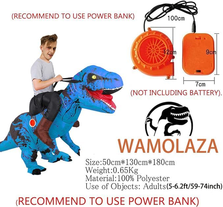 Inflatable Costume Dinosaur for Adult Riding T Rex Air Blow up Funny Party Halloween Costume image number 4