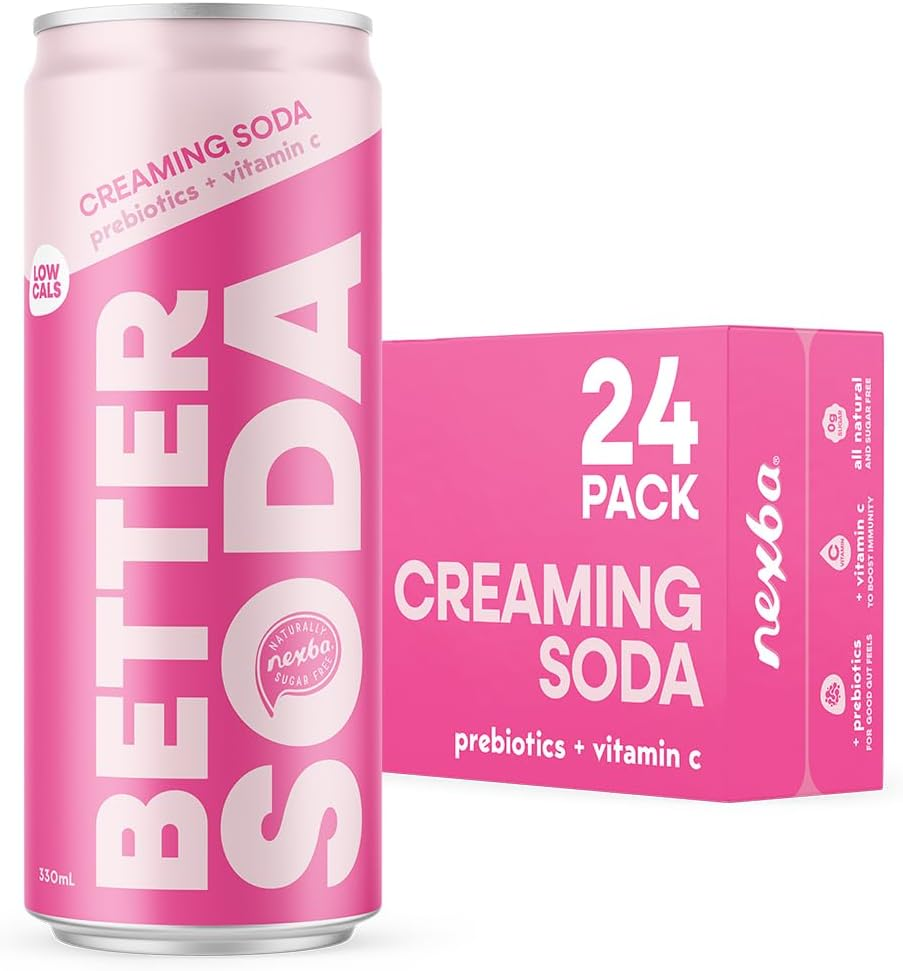 Nexba Better Soda &ndash; Creaming Soda &ndash; All Natural Sugar Free &ndash; 24 X 330Ml Cans image number 0