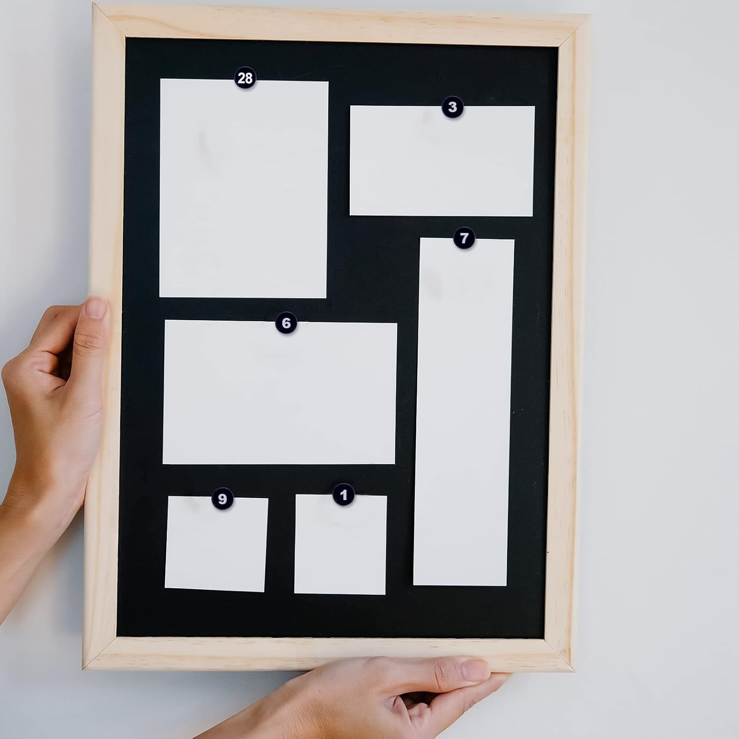 SAVITA 100Pcs Number Push Pins, Black Pins Plastic Flat Head Thumb Tacks with White Number from 1 to 100 for Maps Presentations Photos Posters Gallery Exhibits image number 5