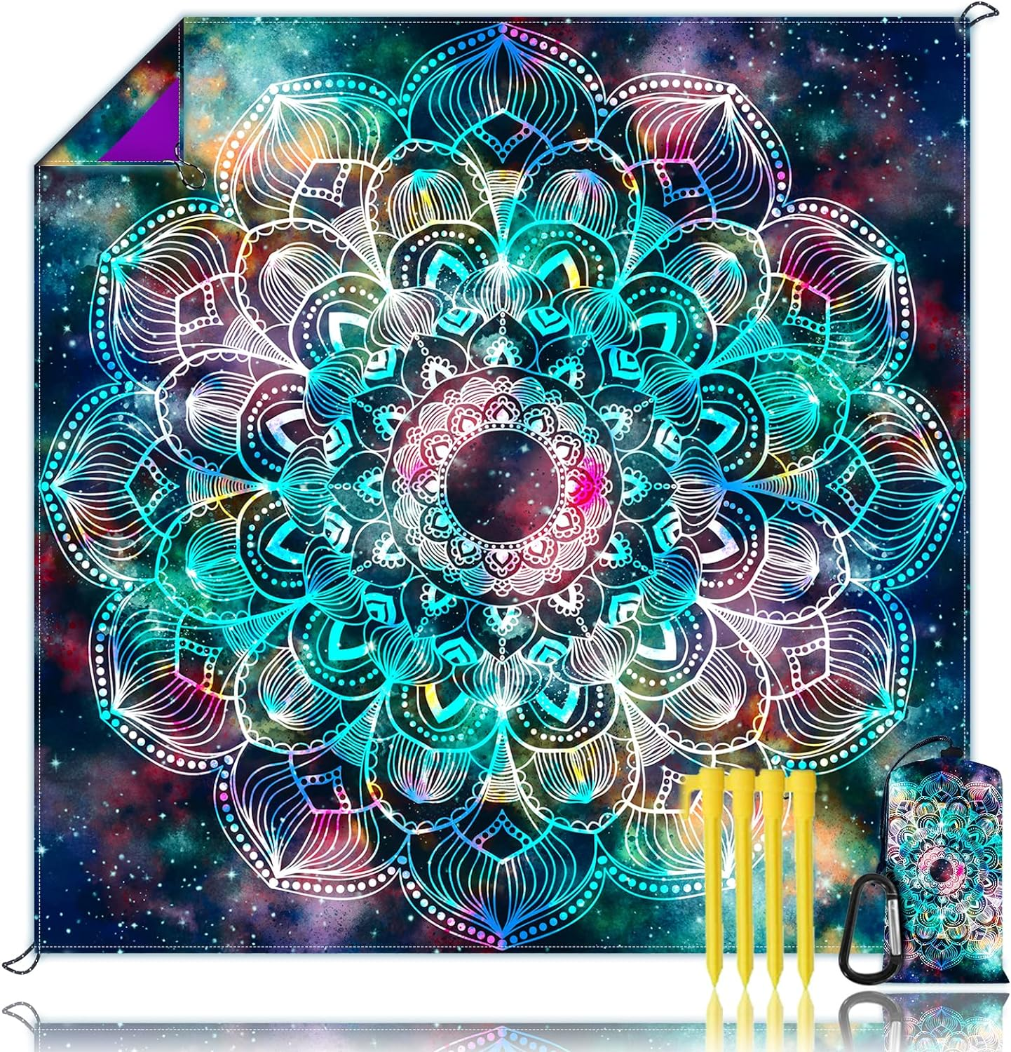 Beach Blanket Sandproof, Waterproof Beach Mat Oversized 79 X 83 Inch for 4-6 Adults, Lightweight Beach Blanket for Outdoor Travel Camping Hiking