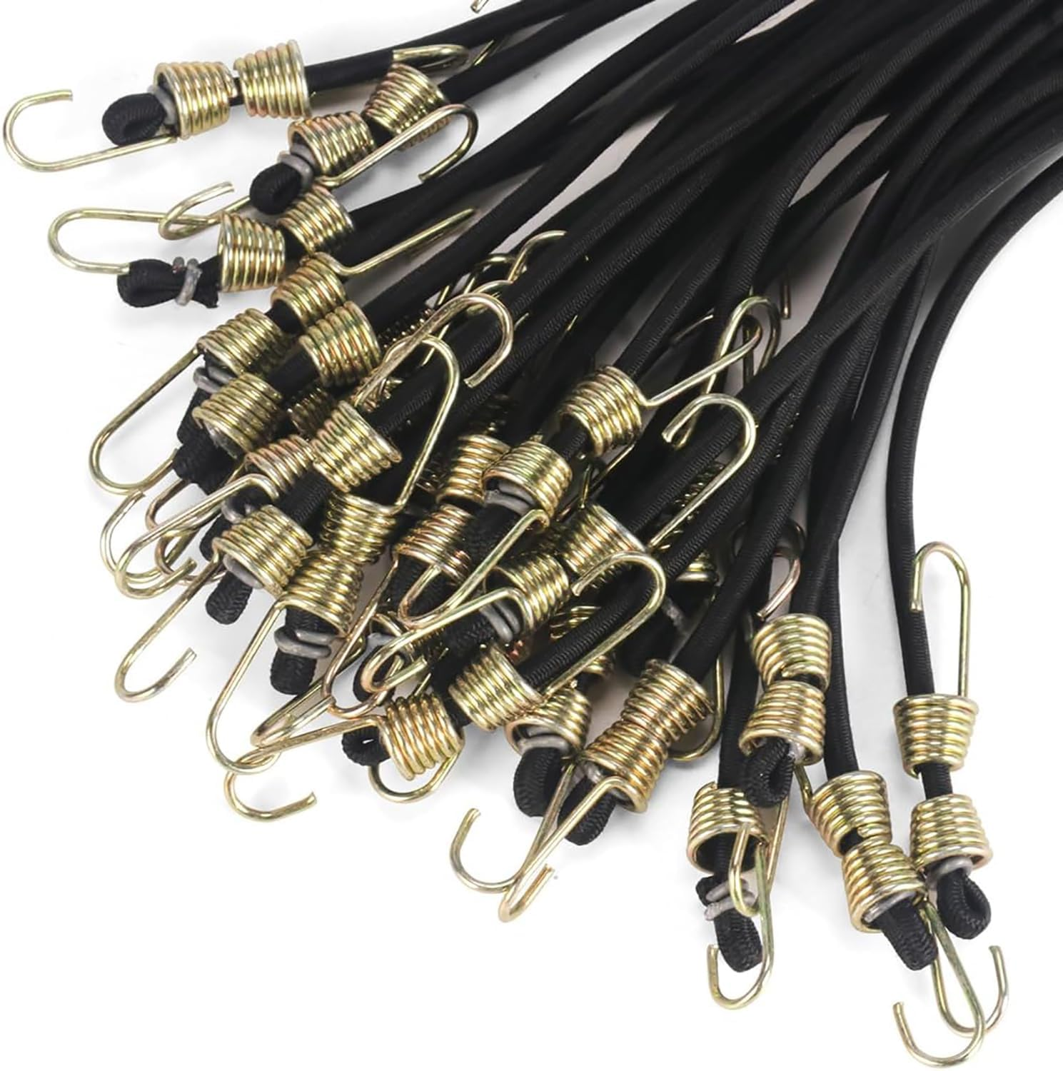 15Pack Mini Bungee Cords with Hooks 10 Inch Black Elastic Rope Rubber Strap Mini Rubber Cord Elastic Bungee Straps for Outdoor Camping Luggage Roof Racks Securing Car Tents Tarps Bikes Rvs image number 1