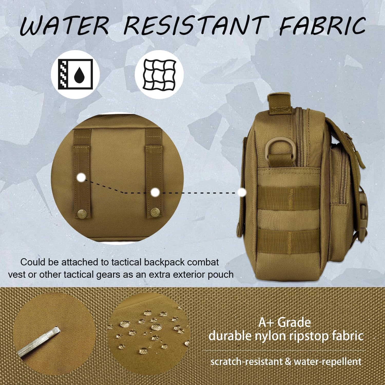 Protector plus Tactical Messenger Bag Men Small Military MOLLE Crossbody Pack (Patch Included) image number 2