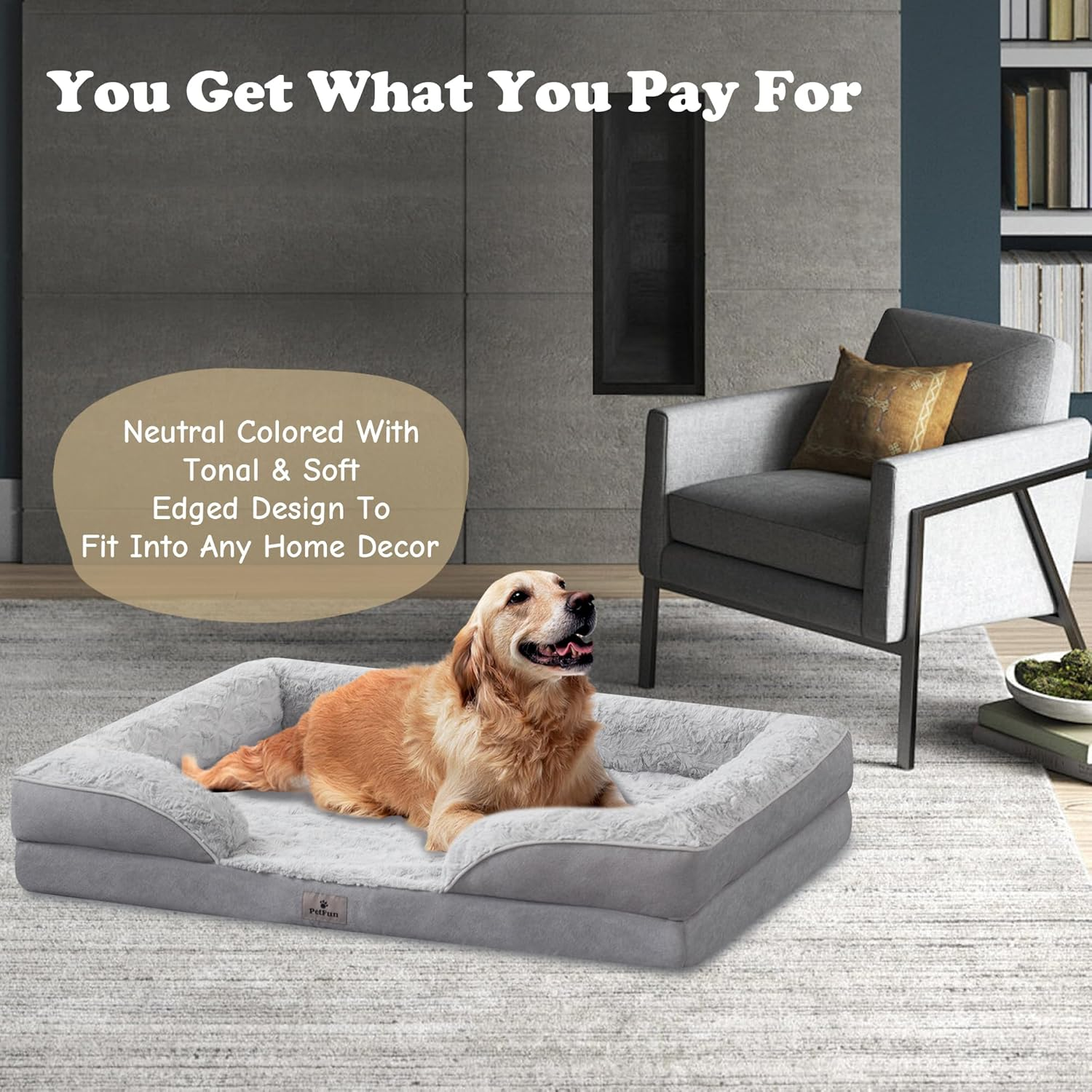 XXL Orthopedic Dog Bed - Washable Dog Sofa Beds for Giant Dogs, Supportive Foam Pet Couch Bed with Removable Washable Cover, Waterproof Lining and Nonskid Bottom image number 7