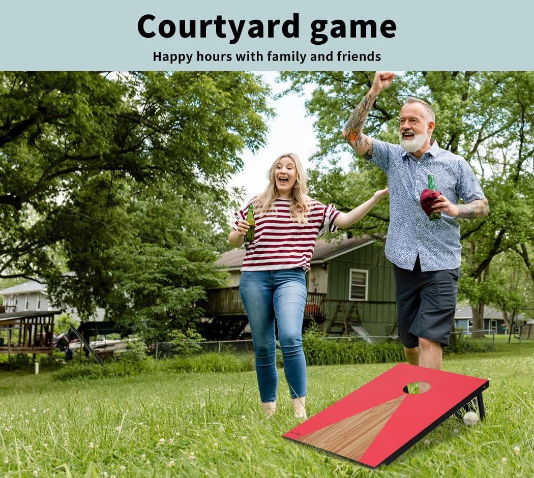 Bopeep 2PCS Kids Bean Bag Classic Cornhole Toss Game Set ，Foldable Wooden Boards with 8 Bean Bags, 90X60Cm，Indoor & Outdoor Fun for Children and Families &ndash; with Carrying Bag image number 3