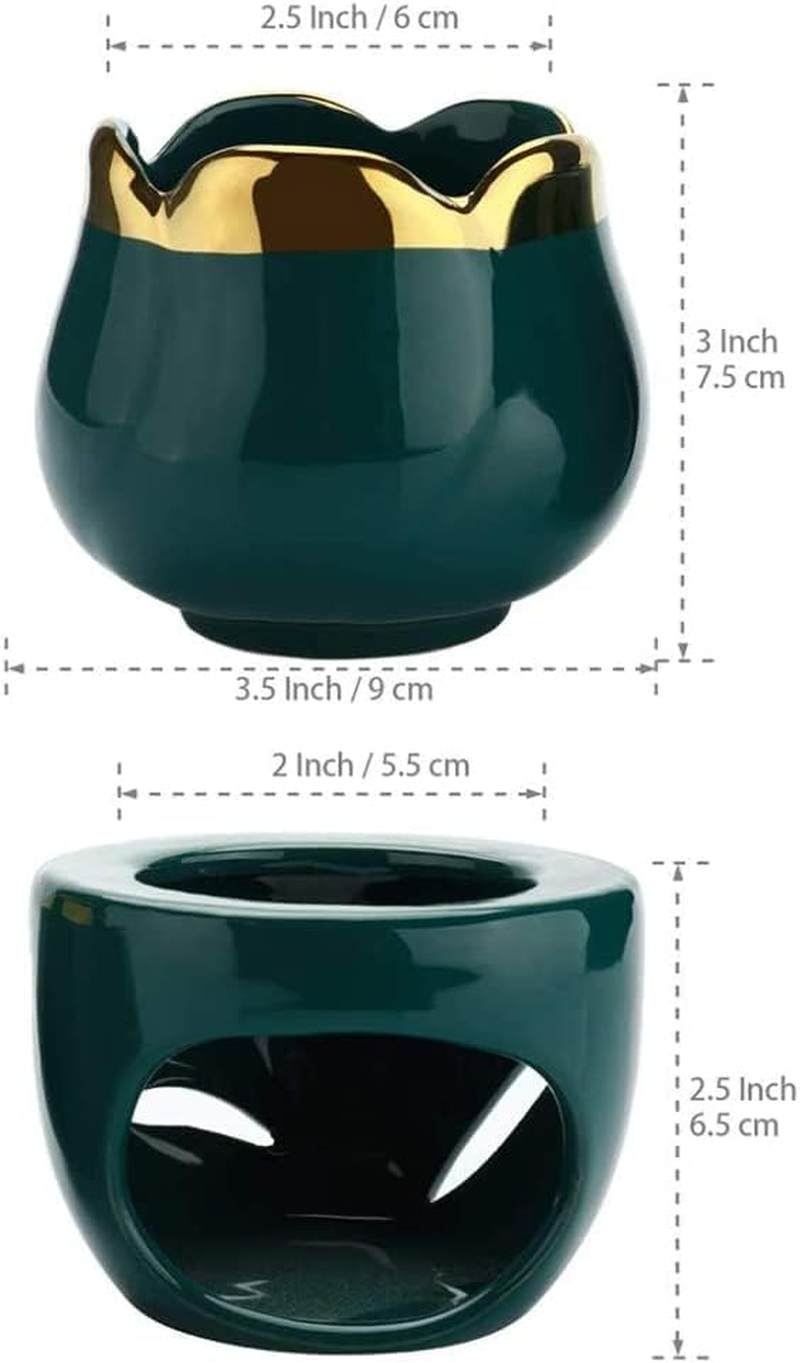 Sculpture Statue Antiques Collectables，Wax Melt Burners Essential Oil Burner, Aromatherapy Aroma Burner Ceramic Diffuser Wax Burner Home Bedroom Decor Christmas Housewarming Gift,C (Color : C) image number 3