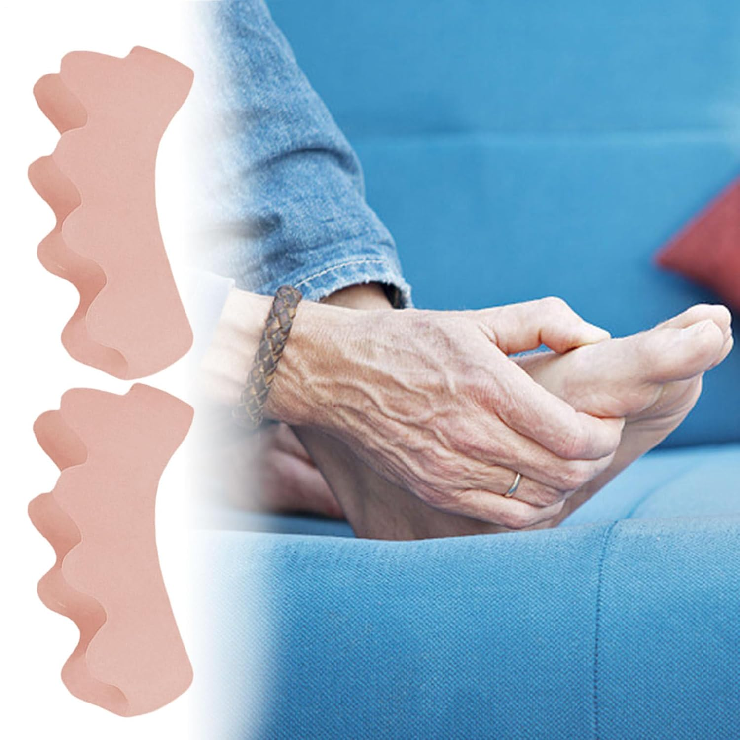 Foot Spacers for Toes - Flexible Toe Straightener,Soft Spacers Sleeve Protectors for Exercise Running Walking Shoes Sandals Socks Men Kids image number 5