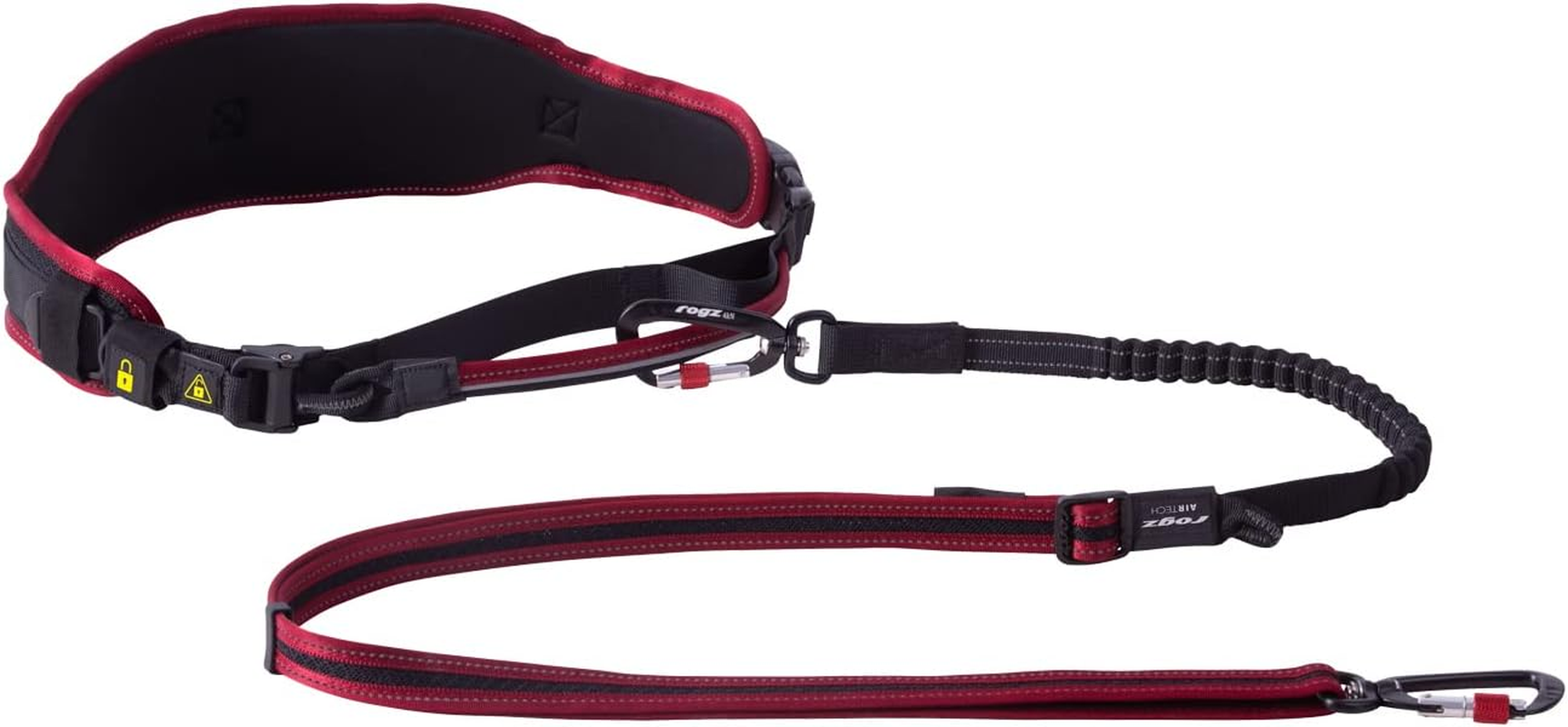 Rogz Airtech Sport Dog Belt and Lead, Rock Red, Small/Medium