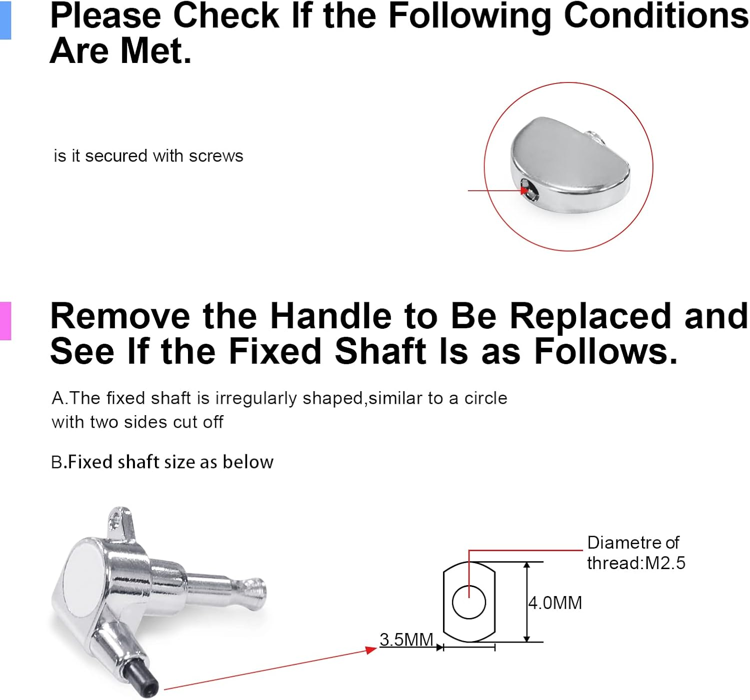 MAXCHEER 6PCS Metal Big Semicircle Guitar Tuning Pegs Tuners Machine Heads Replacement Buttons Knobs Handle (Chrome) - Black Semicircle image number 6