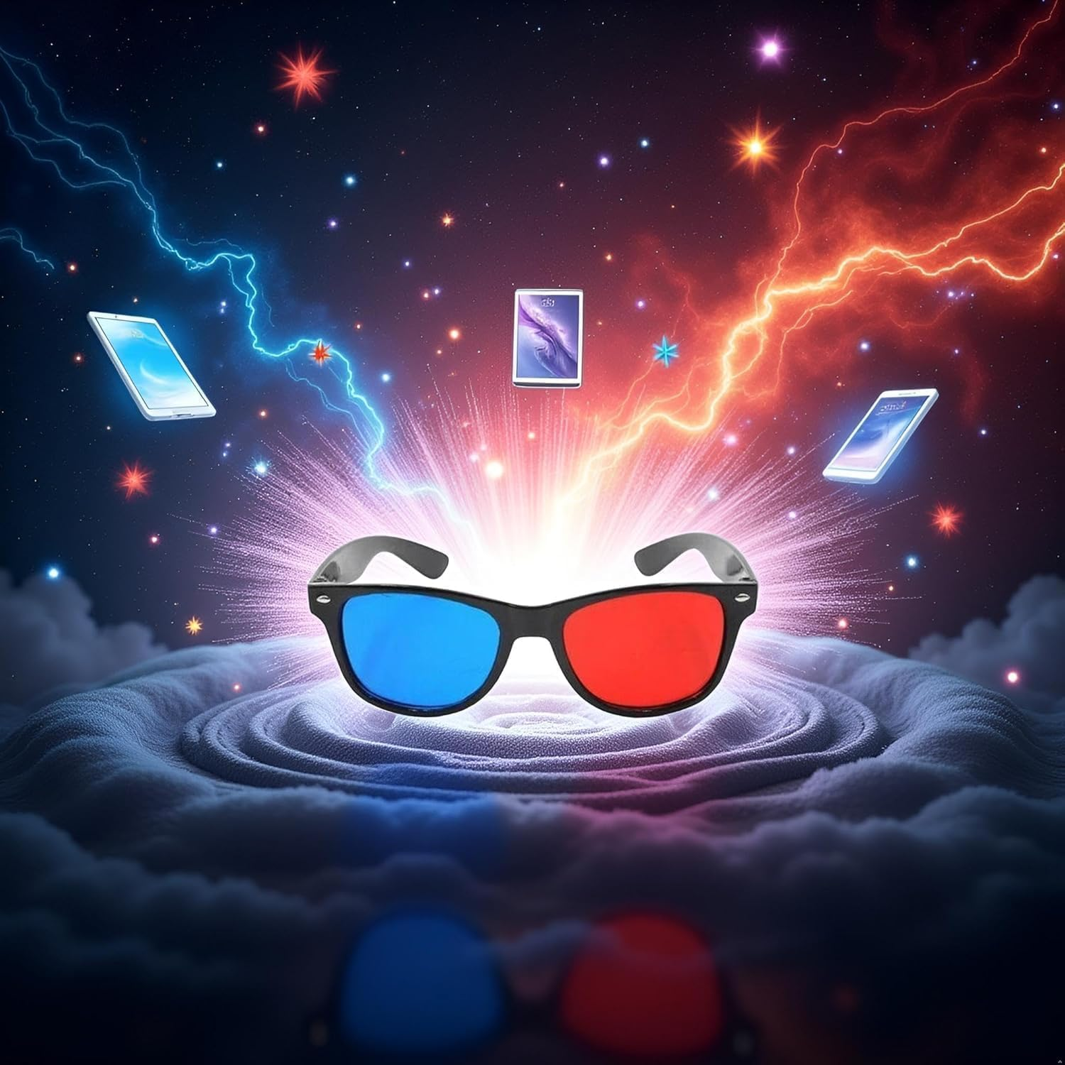 4Pcs Red and Blue 3D Glasses Universal TV Movie Dimensional Video Frame 3D Glasses DVD Game Glass 3D Style Glasses for 3D Movies Games,3D Viewing Glasses,Light Simple Design,Accessories image number 2