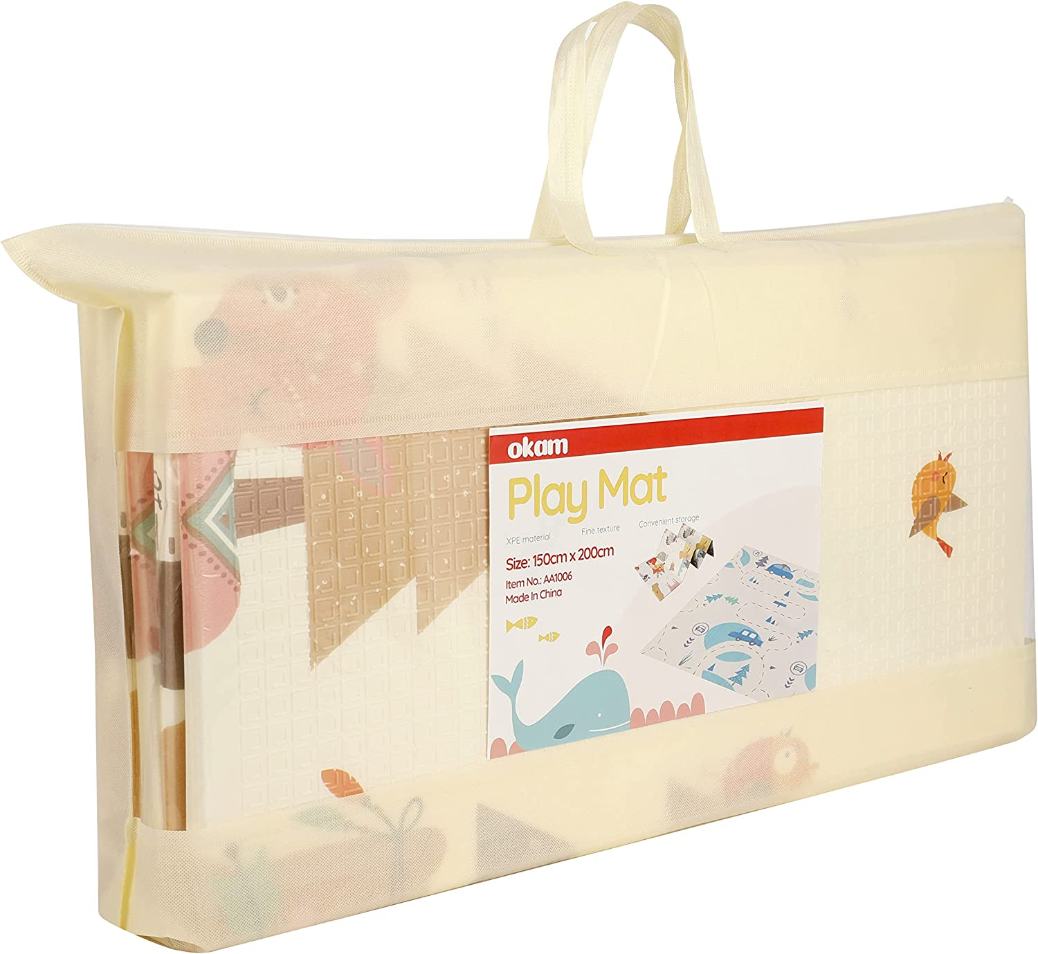 Baby Play Mat - 2Mx1.5Mx8Mm Reversible & Portable - Foam Padded Play Mat, Floor Mat, Water-Resistant - Adventure & Forest Designs - Soft, Foldable, Easy to Clean Baby Playmat for Tummy Time, Crawling & Baby Activities - Large and Thick Baby Floormat image number 1