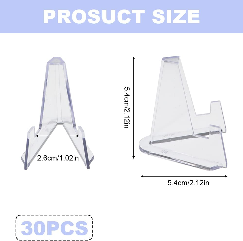 30 Mini Display Stands - Transparent Easel Holders for Coin, Medal, Card image number 4