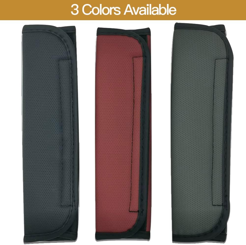 Leather Seat Belt Covers for Adults, Waterproof Car Seatbelt Shoulder Pad Guards against Sweat and Odor, Protects Your Neck and Clothes, 1 Pcs Black