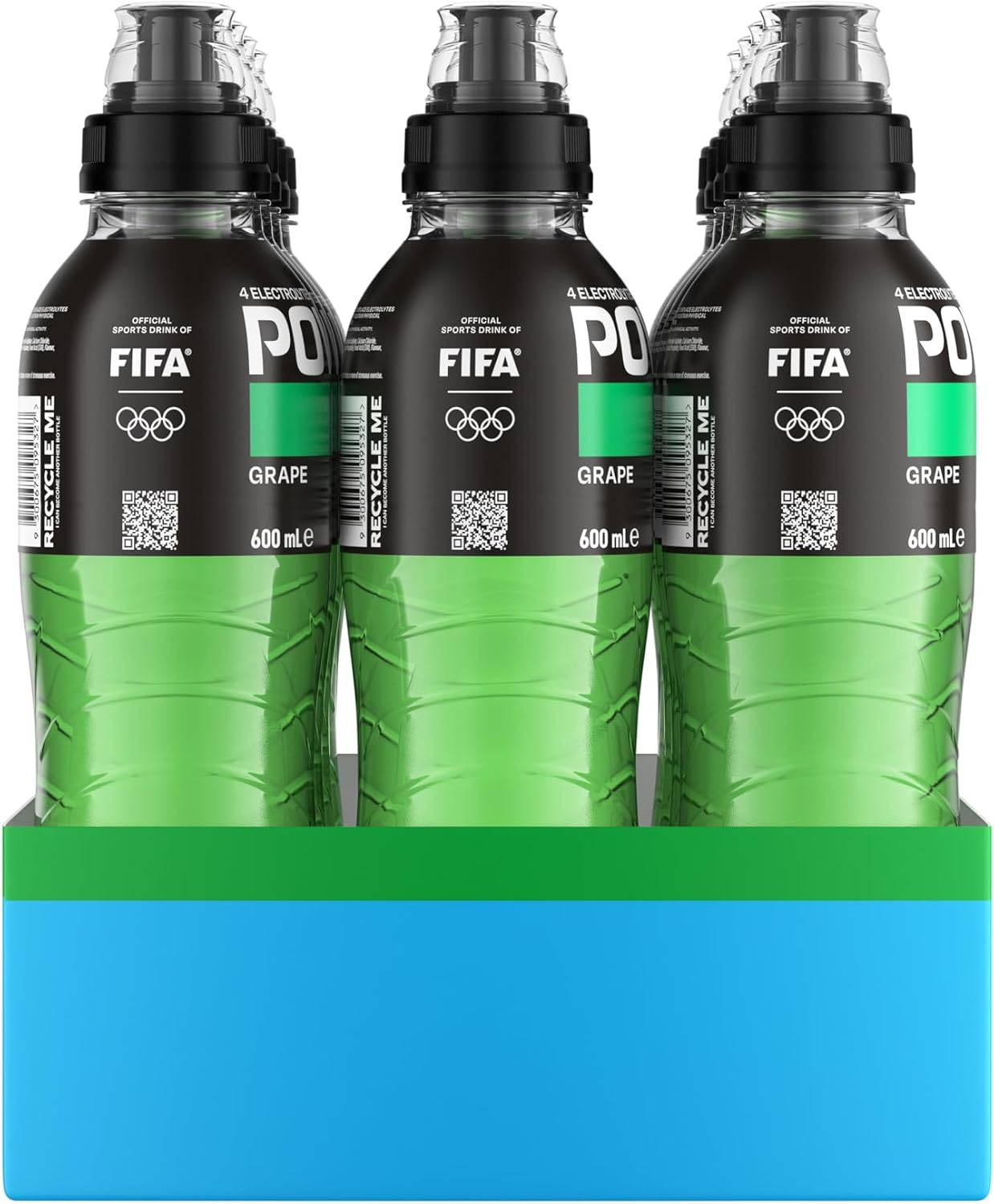 Powerade ION4 Grape Sports Drink Sipper Cap Multipack Bottles 12 X 600Ml image number 2