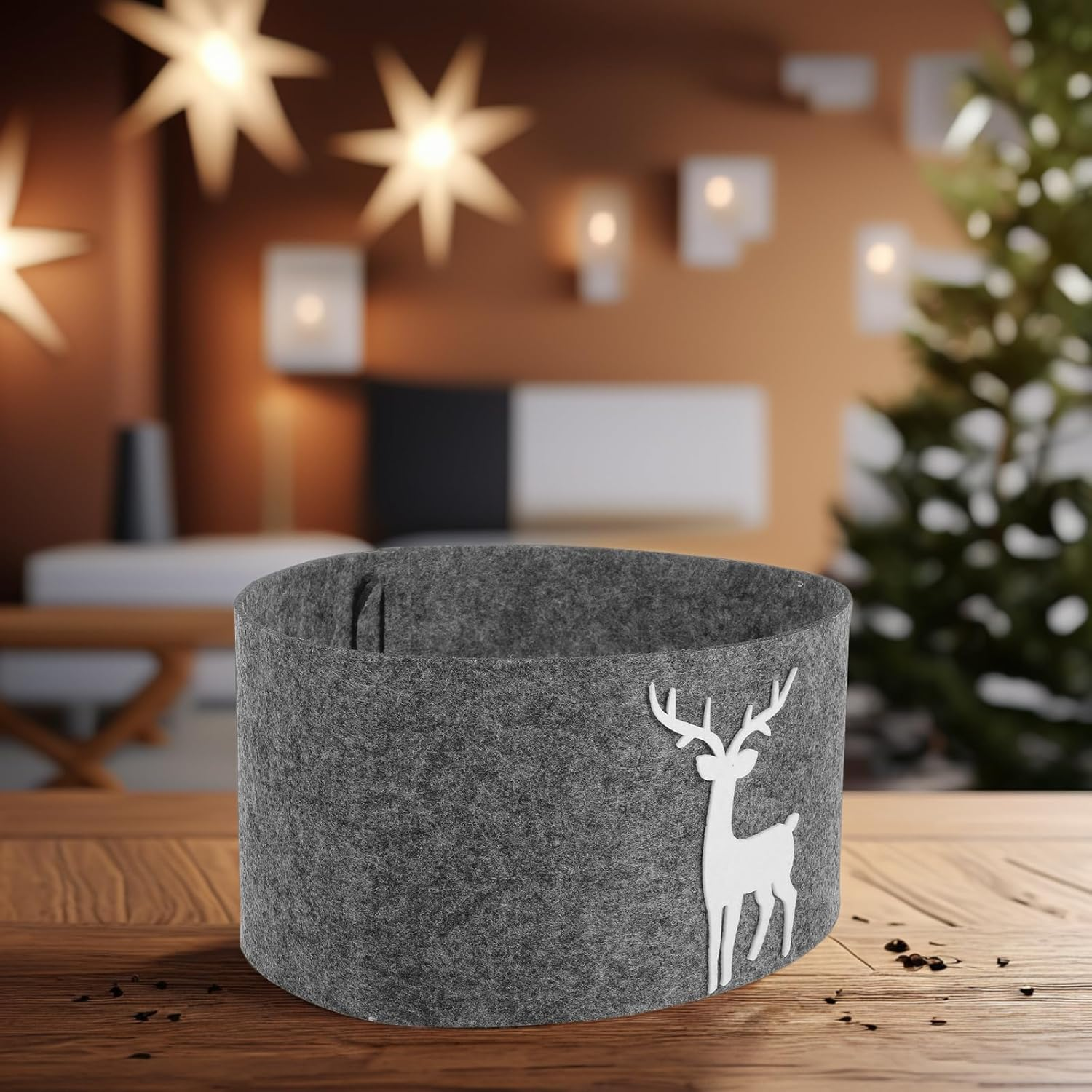 Christmas Tree Collar Christmas Tree Ring Stand Band Tree Collar Carpet Mat Decoration for Holiday Christmas Party Decorations 60CM image number 4