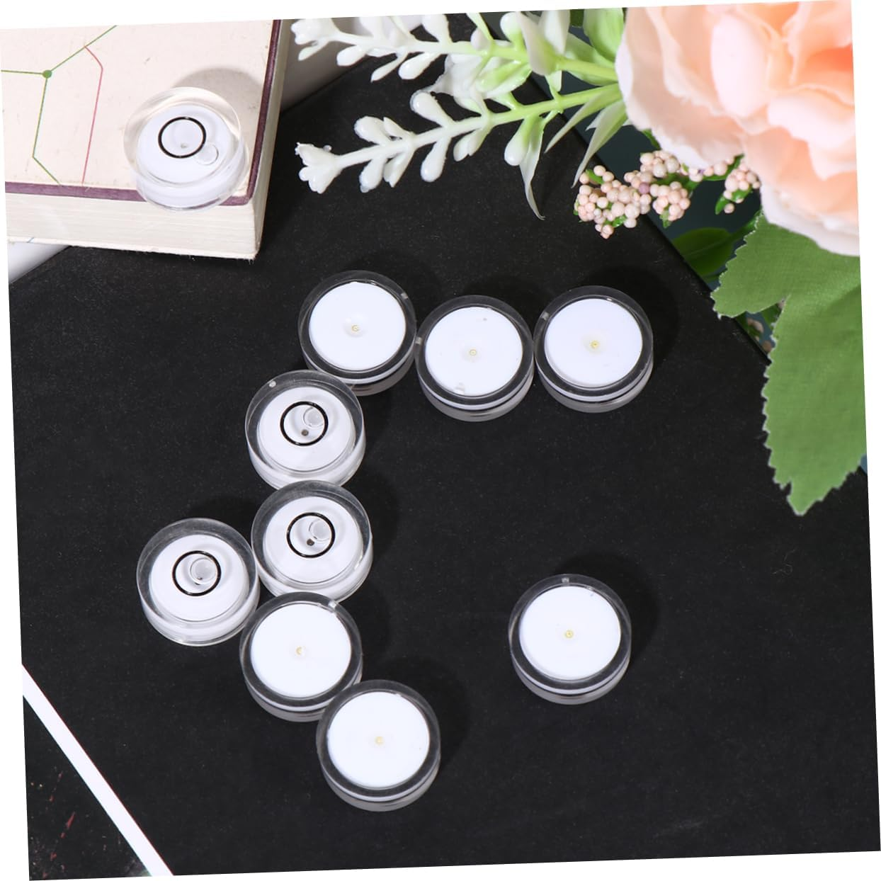 WOONEKY 16Pcs Level Bubble Spirit Level Tool for Accurate Surface Leveling Diameter Flat Height White Design for and Diy Projects - Green image number 4