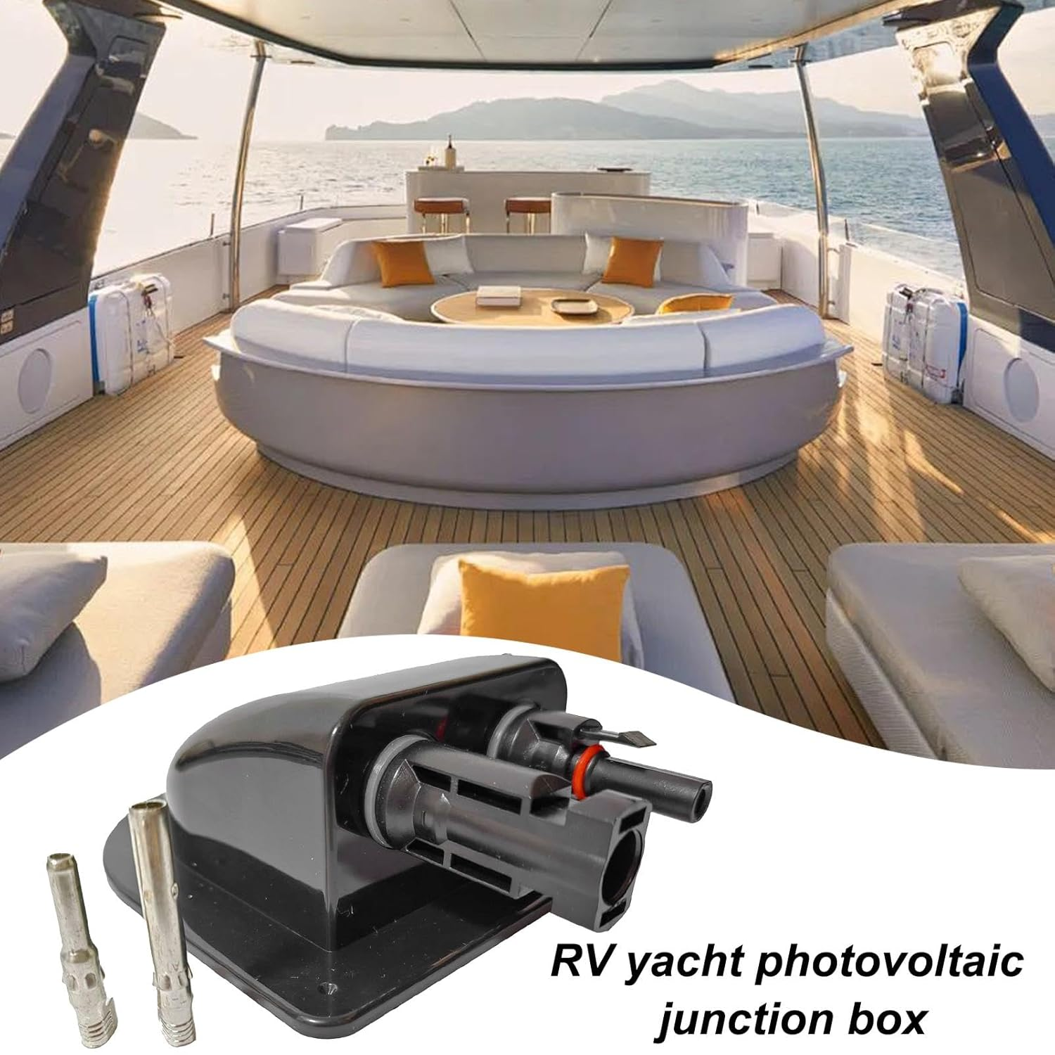 Double Cable Entry Housing,Photovoltaic Waterproof Junction Cable Gland Box - Intelligent Protection Photovoltaic Connector Waterproof Box for Motorhomes, RV, Caravans, Boats image number 6