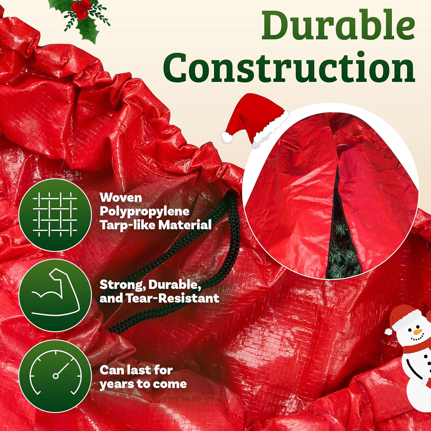 Elf Stor Premium Christmas Tree Cover Holiday Red Medium Size for for 6 Ft Tree image number 1