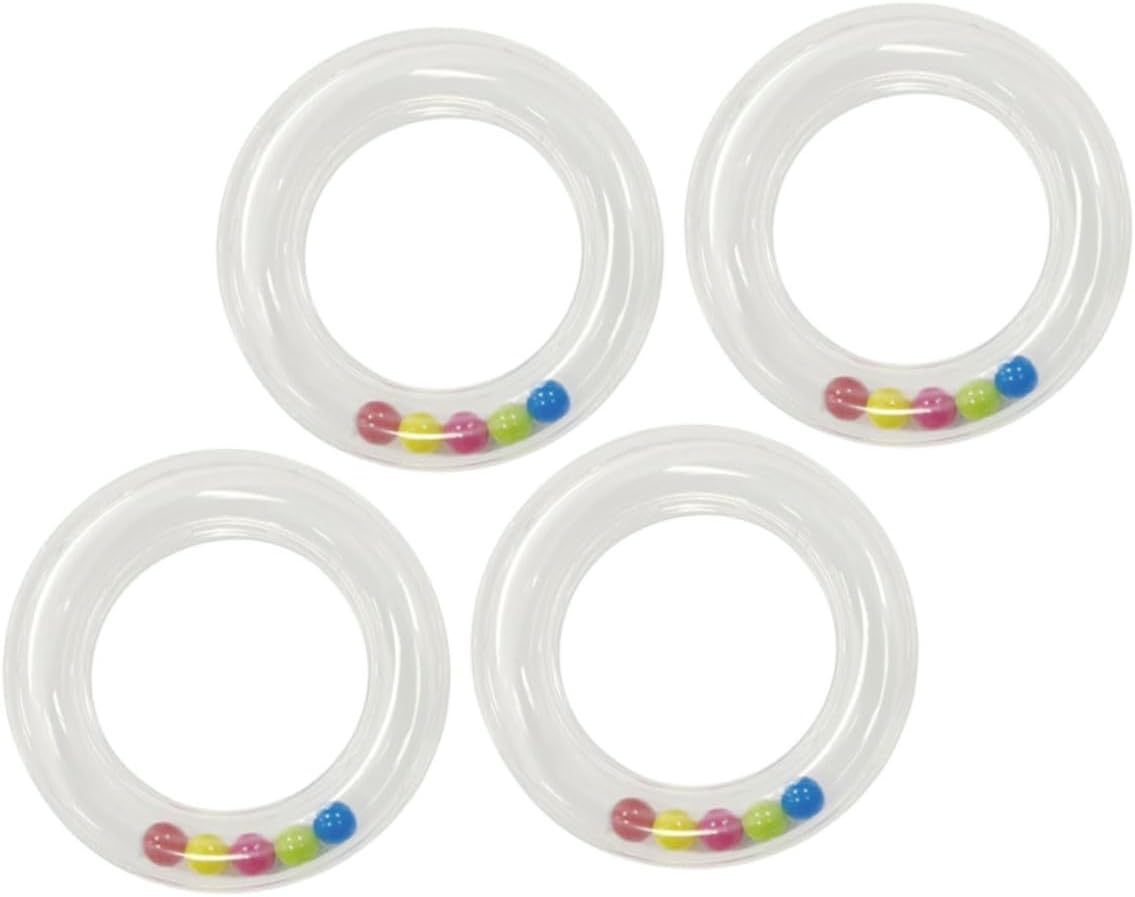 4Pcs Transparent Rattles Handheld Soothing Toys Funny Rattle Toys for Boy Girl Safe and Musical Instruments for Christmas and Birthdays image number 2