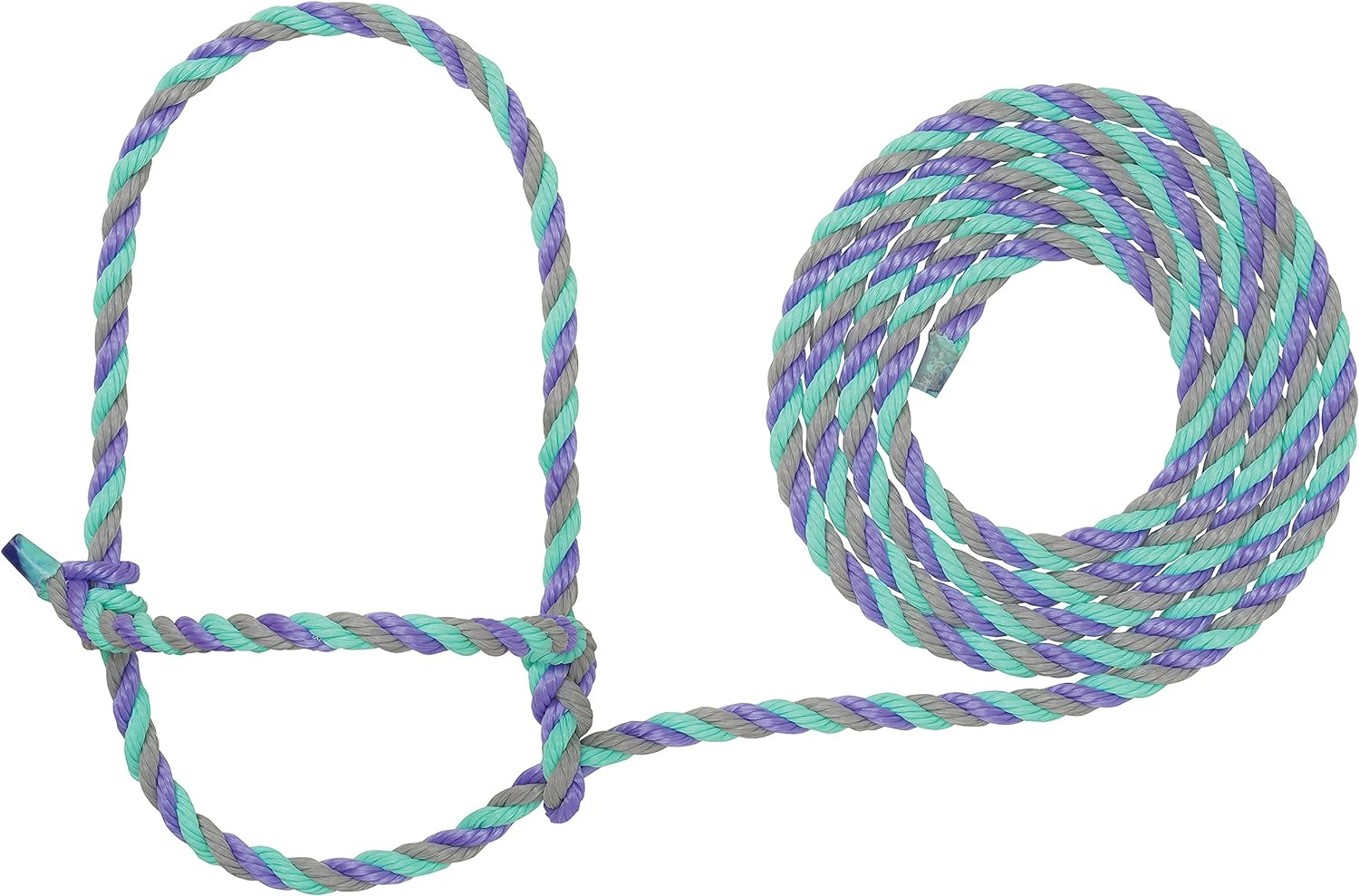 Weaver Leather Livestock Cattle Rope Halter Gray/Lavender/Mint, 7'