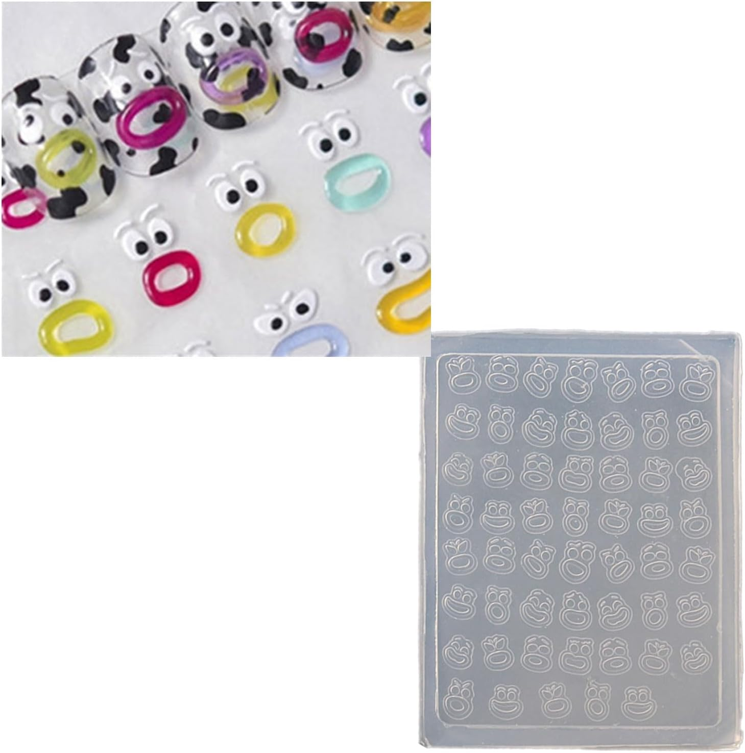 Silicone Nail Art Mold - Sturdy & Reusable for DIY Nails, Salon Use, Home Decoration - Professional Nail Artists Kit with Butterfly & Rose Designs Embossing