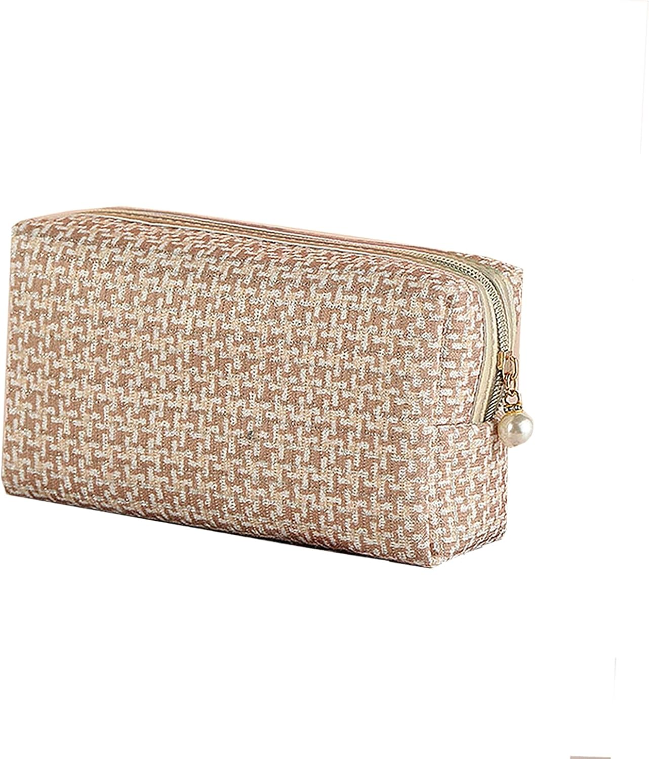 Checkered Makeup Bag for Purse Portable Zipper Make up Pouch Small Cosmetic Case for Travel Accessories(Blue)