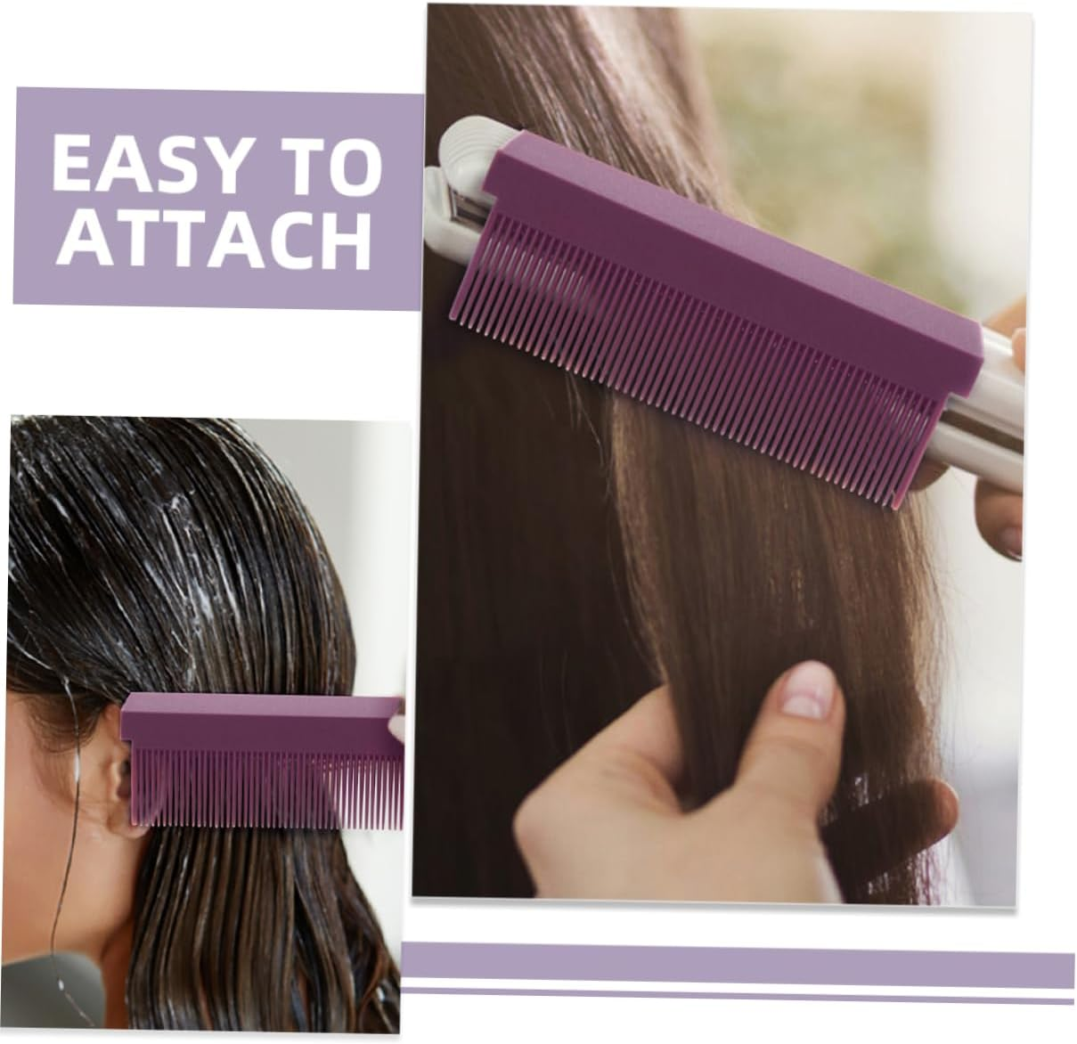Detachable Hair Straightening Comb 2Pcs Lightweight Compact Hair Styling Tool for Home and Barber Use Iron Attachment image number 4