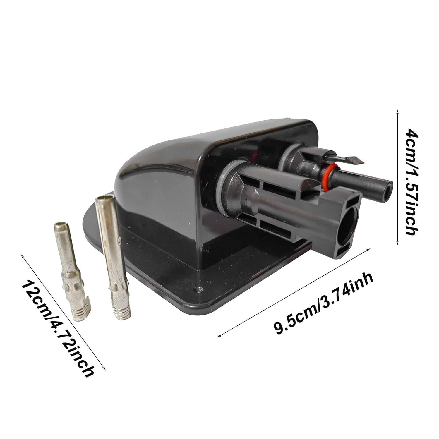 Double Cable Entry Housing,Photovoltaic Waterproof Junction Cable Gland Box - Intelligent Protection Photovoltaic Connector Waterproof Box for Motorhomes, RV, Caravans, Boats image number 3