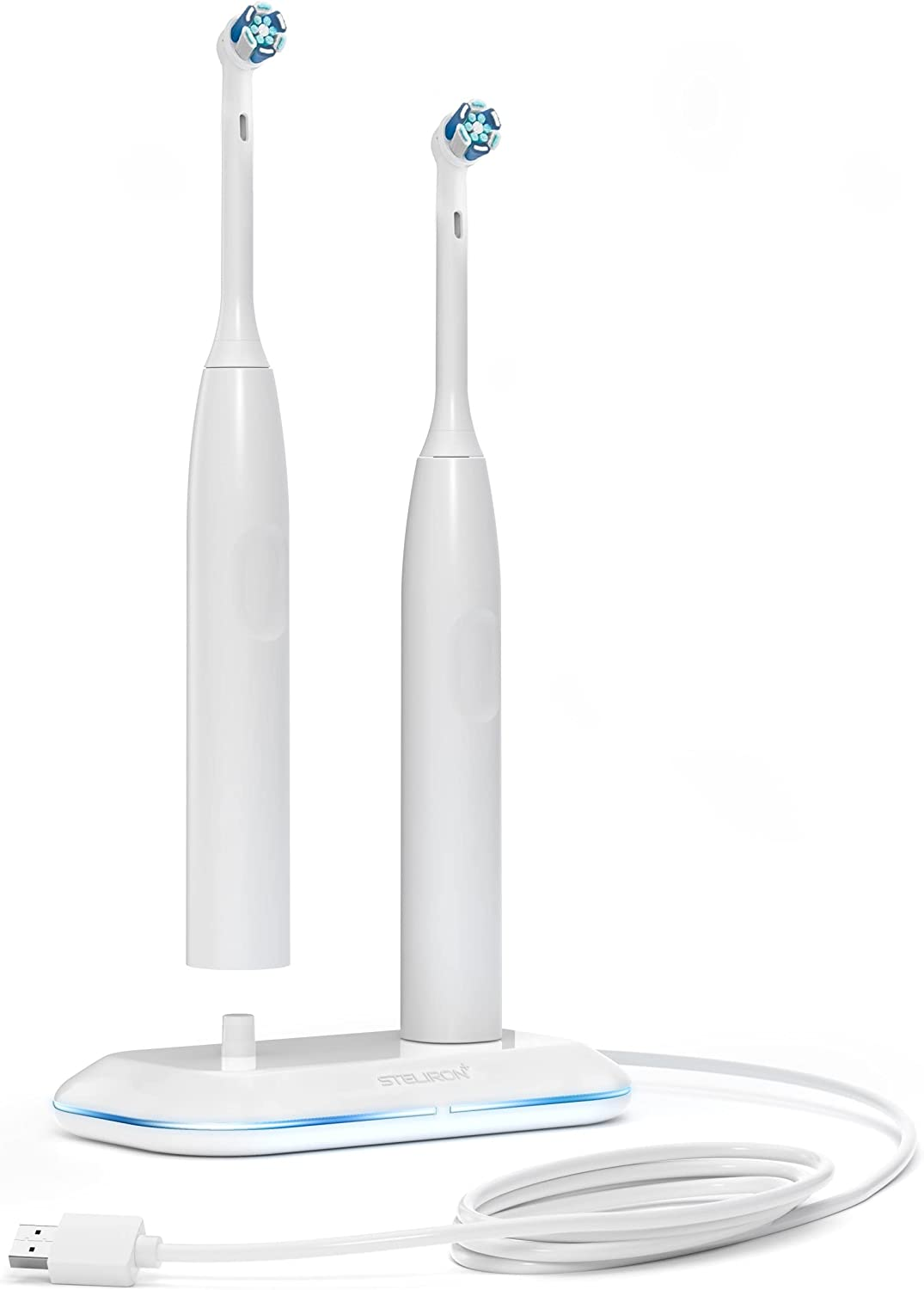 GALVANOX 2-In-1 Dual Toothbrush Charger Compatible with Oral B Electric Toothbrushes, Replacement for 3757 - Works Braun Oralb Pro Advantage Smart Genius Vitality Io & Kids Models, White (TBCH220) image number 4