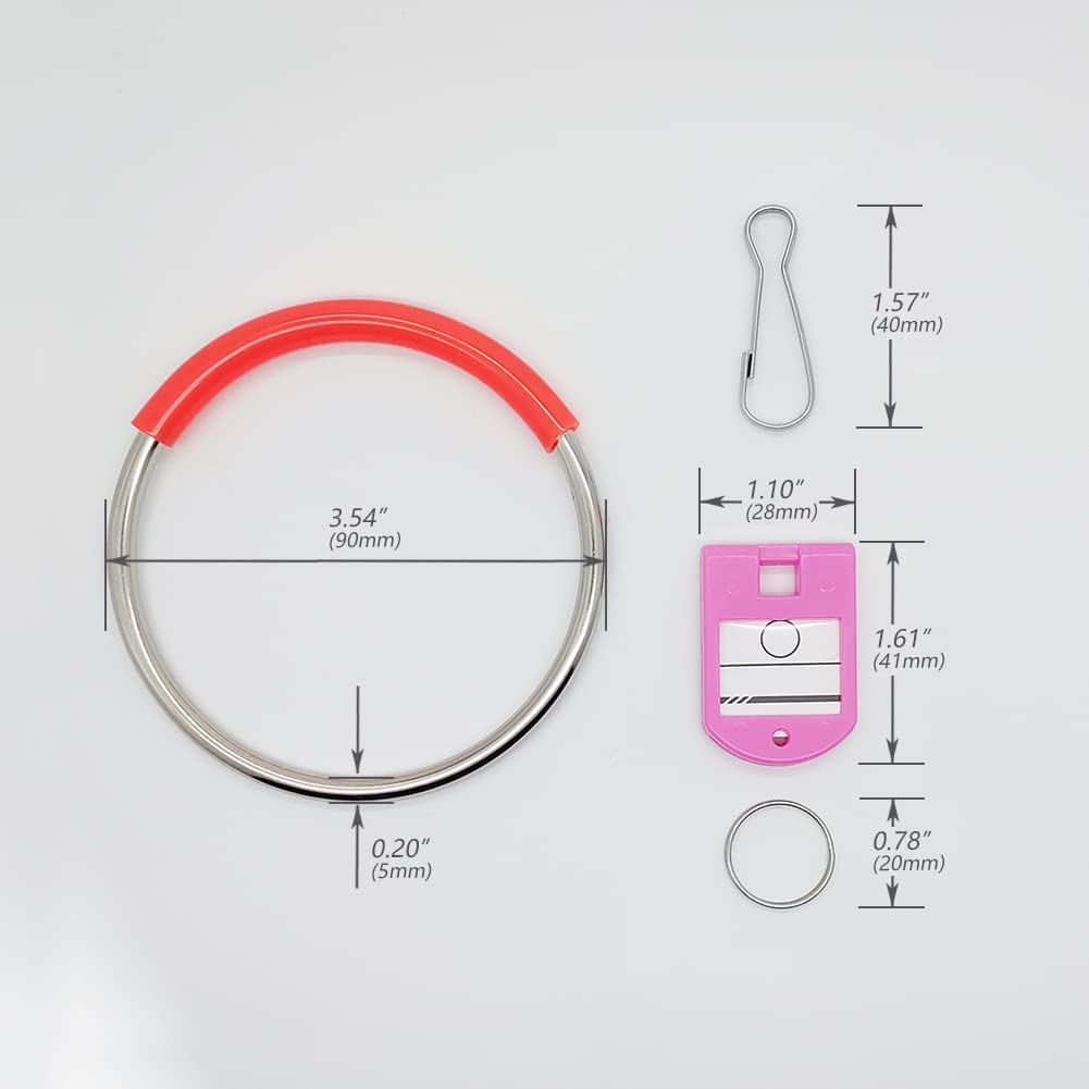 Portable Metal Ring Key Organizer with 16 Spring Hooks & Key Tags with Ring and Label Window image number 2