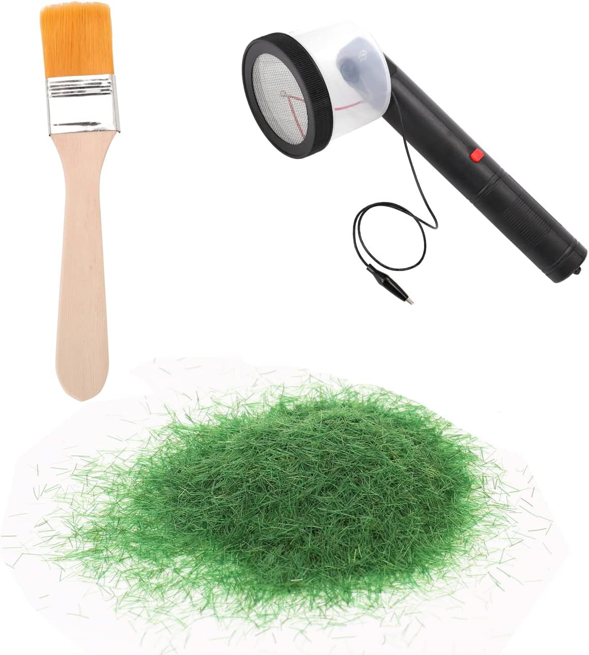 Flocking Applicator, Eacam ABS Mini Static Grass Flocking Applicator with Antiskid Handle for DIY Scenic Modelling Sand Table image number 2