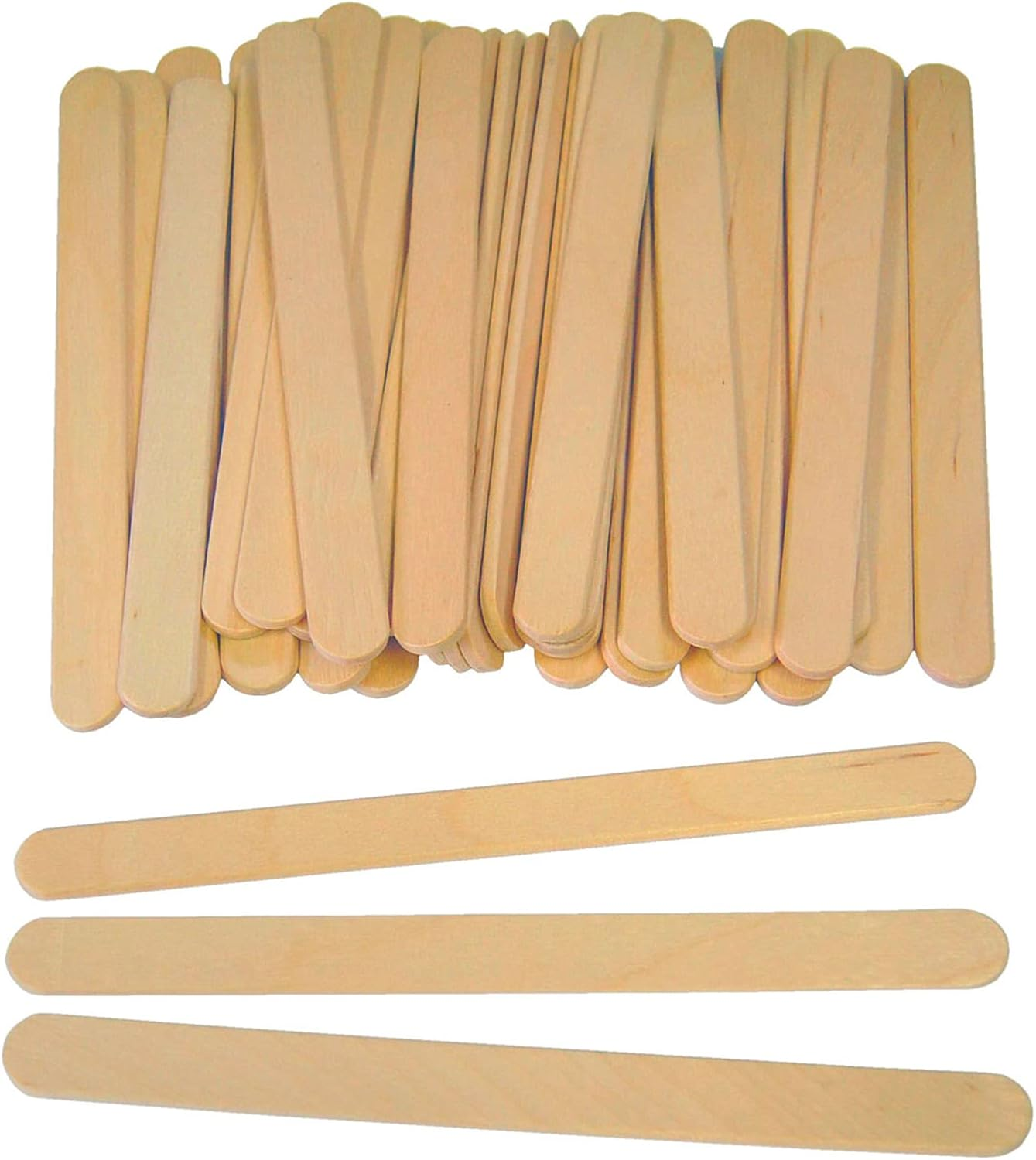 300Pcs Popsicle Sticks, Betterjonny 11Cm Natural Wood Craft Sticks Long Ice Cream Sticks Waxing Sticks for Home School Arts,Craft Garden Label,Classroom Supplies image number 3