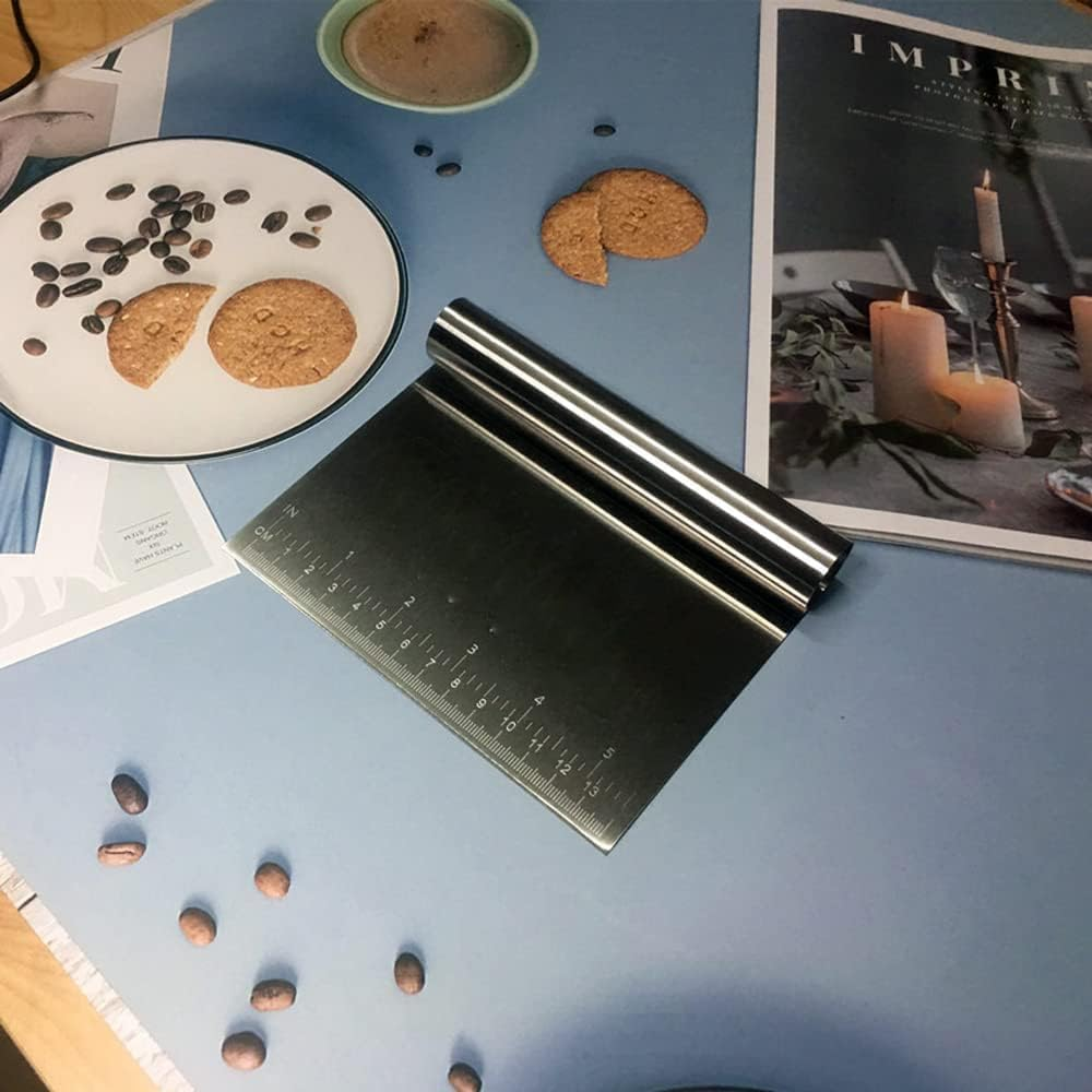 Stainless Steel Pastry Scraper Bench Scraper Chopper, Pastry Cutter for Pasta Dough Bread Cake Baking, Multi-Purpose Kitchen Tool with Scale Ruler image number 3