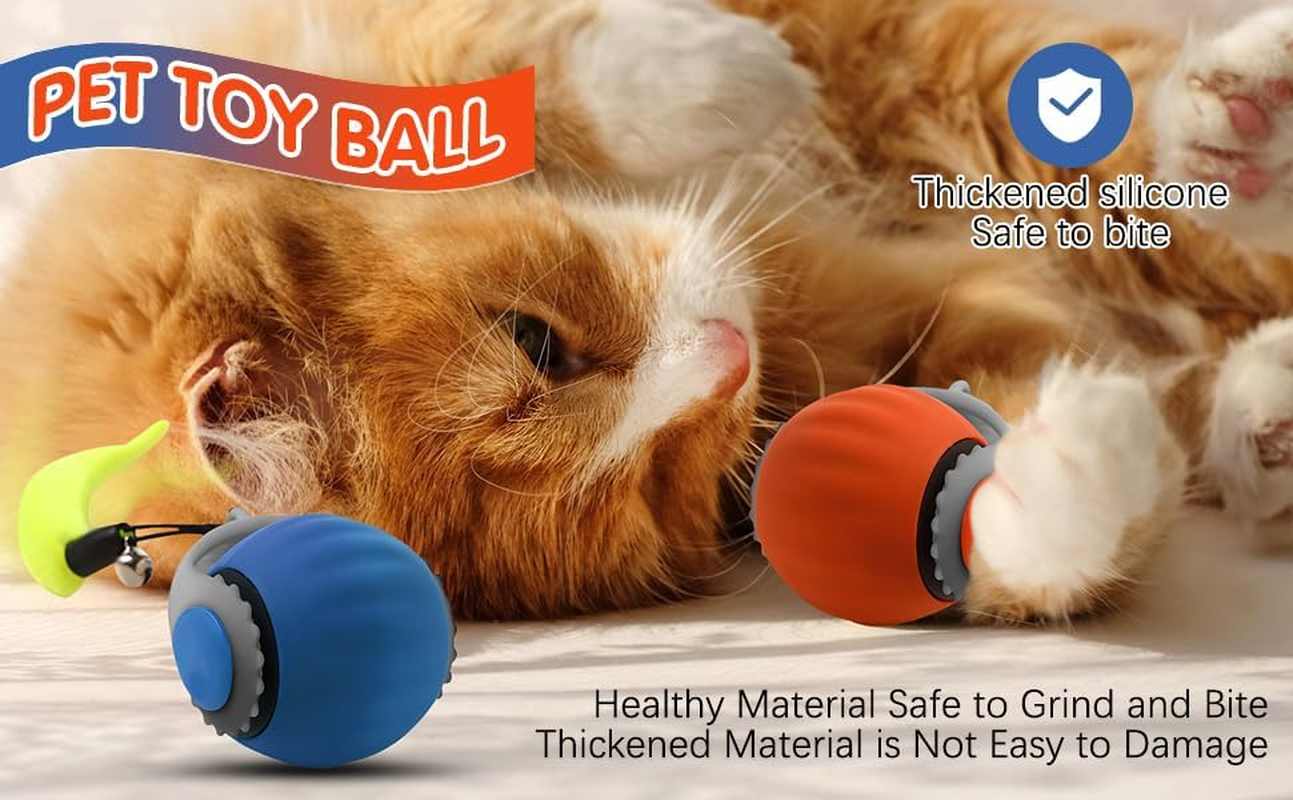 Speedy 3.0 Tail Upgrade Speedy 3.0 Tail Cat Toy,2025 New Turbo Smart Interactive Cat Ball for Indoor,Automatic Moving Smart Toys Withtail Two Speed Adjustment (Blue+Orange, 2PC)