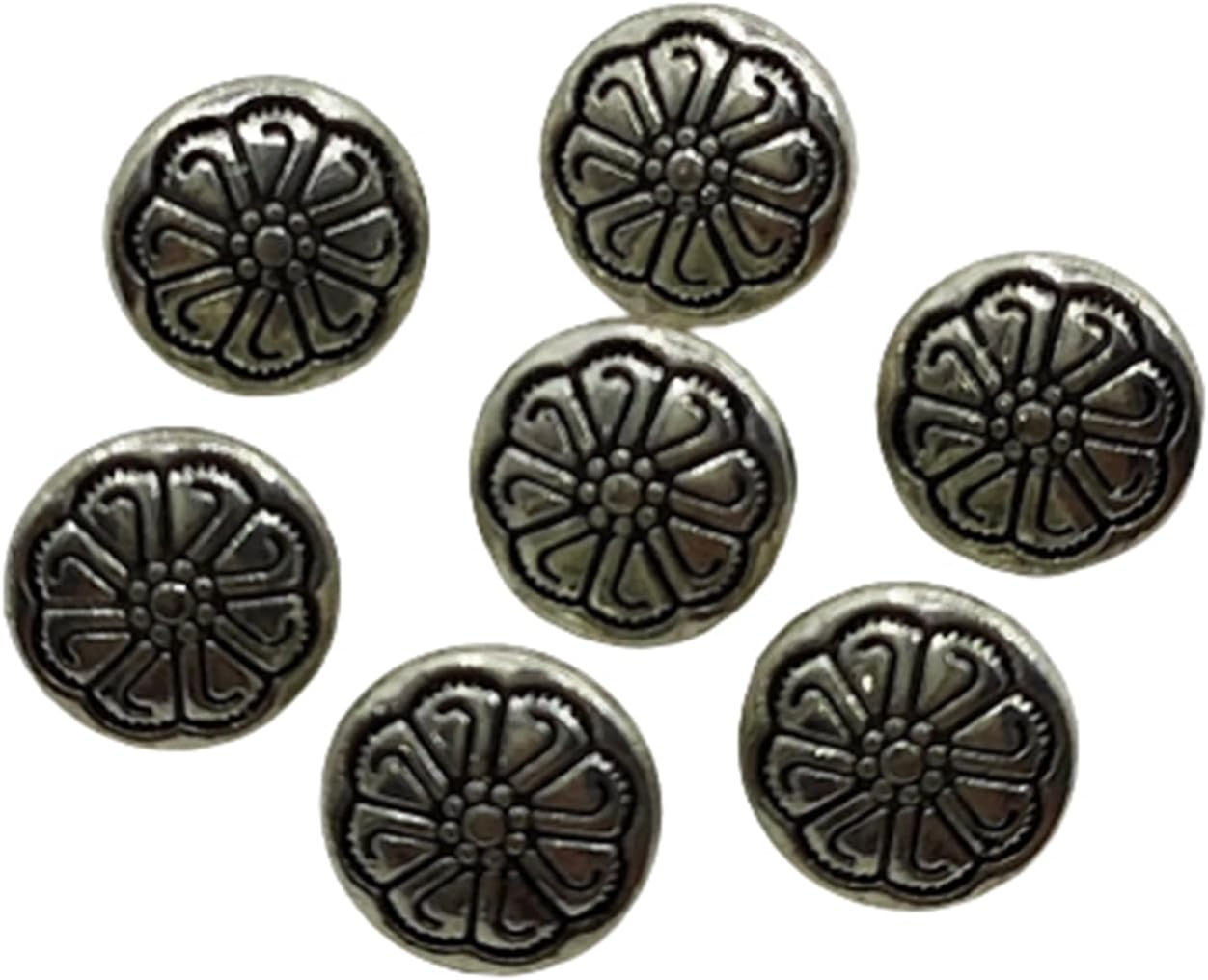 15Pcs Antiqued Bronze Metal Shank Buttons - round Antique Copper Painted Blue Heart Pattern for DIY Sewing Scrapbooking 18Mm - 3 Heart Shape Buttons image number 4