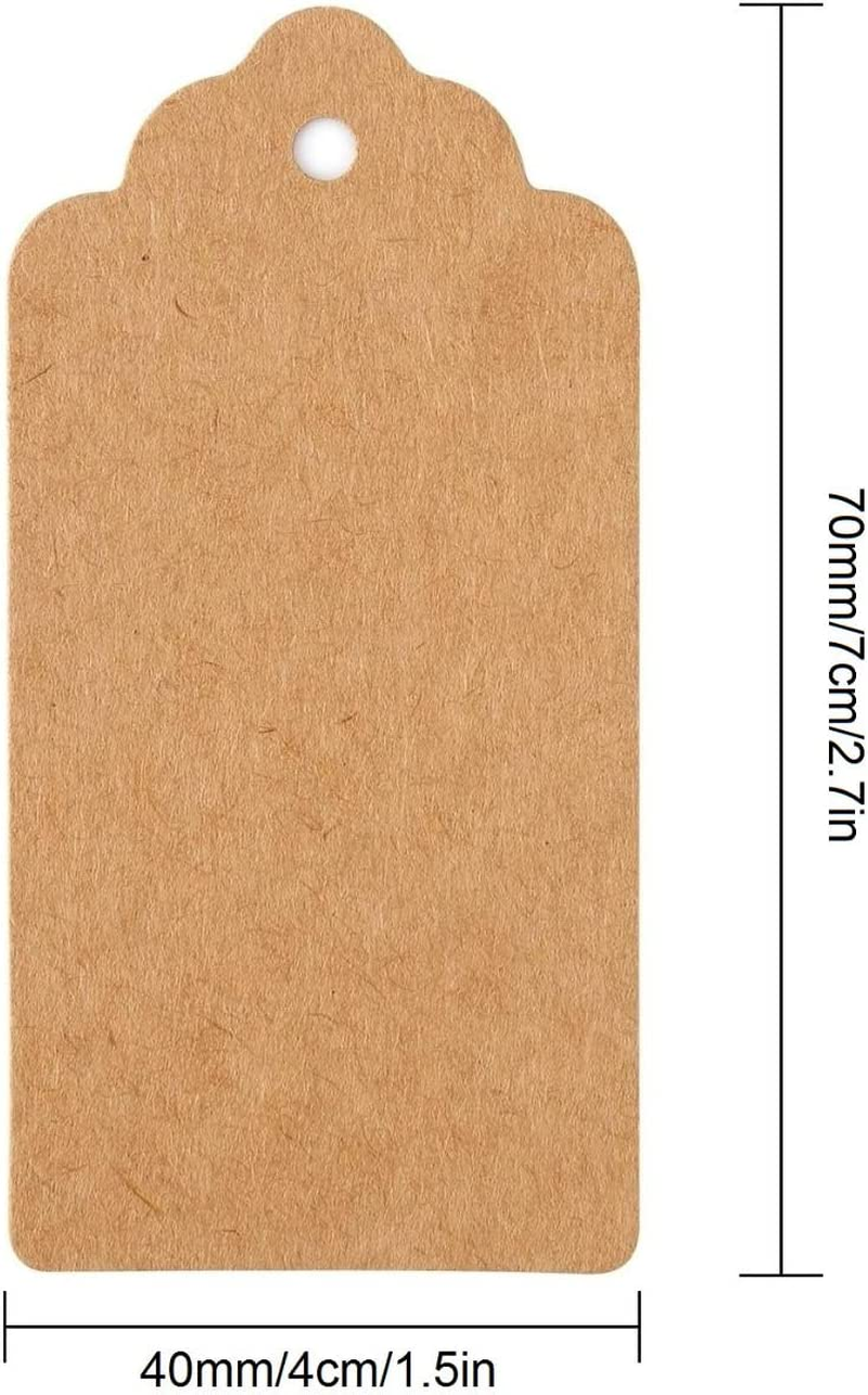 Gift Tags Brown Kraft Paper with 30 Meter Soft Twine String for Christmas Baby Shower Wedding Presents Teachers Gifts Crafts Kraft Paper Card 100Pcs 7X4Cm DIY image number 1