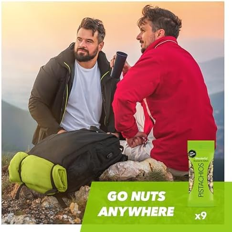 Wonderful Pistachios; No Shells, Roasted & Salted Nuts, Pack of 9 (0.75 Ounce Bags); Protein Powered; Gluten Free; On-The Go-Snack image number 6