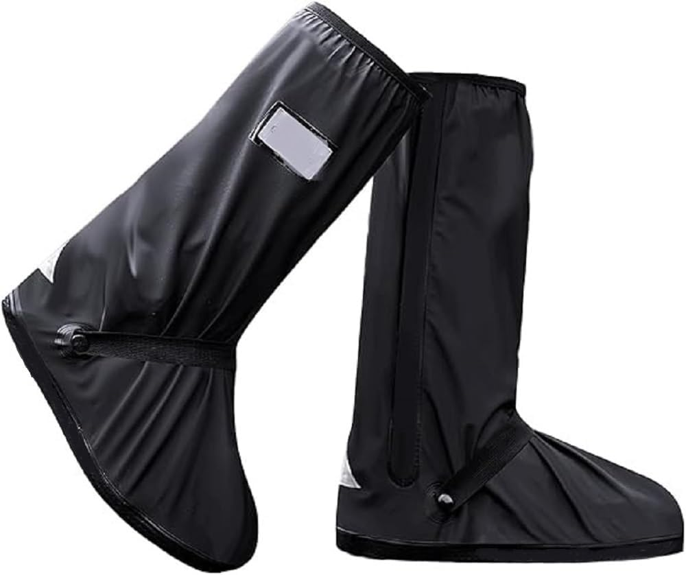Rain Proof Shoe Cover, High Tube Long Tube, Waterproof Shoe Cover, anti Slip Rain Boots, Outdoor Cycling, Sand Proof, Men'S and Women'S Snow and Rain Proof Shoe Covers (Black, XL) image number 1