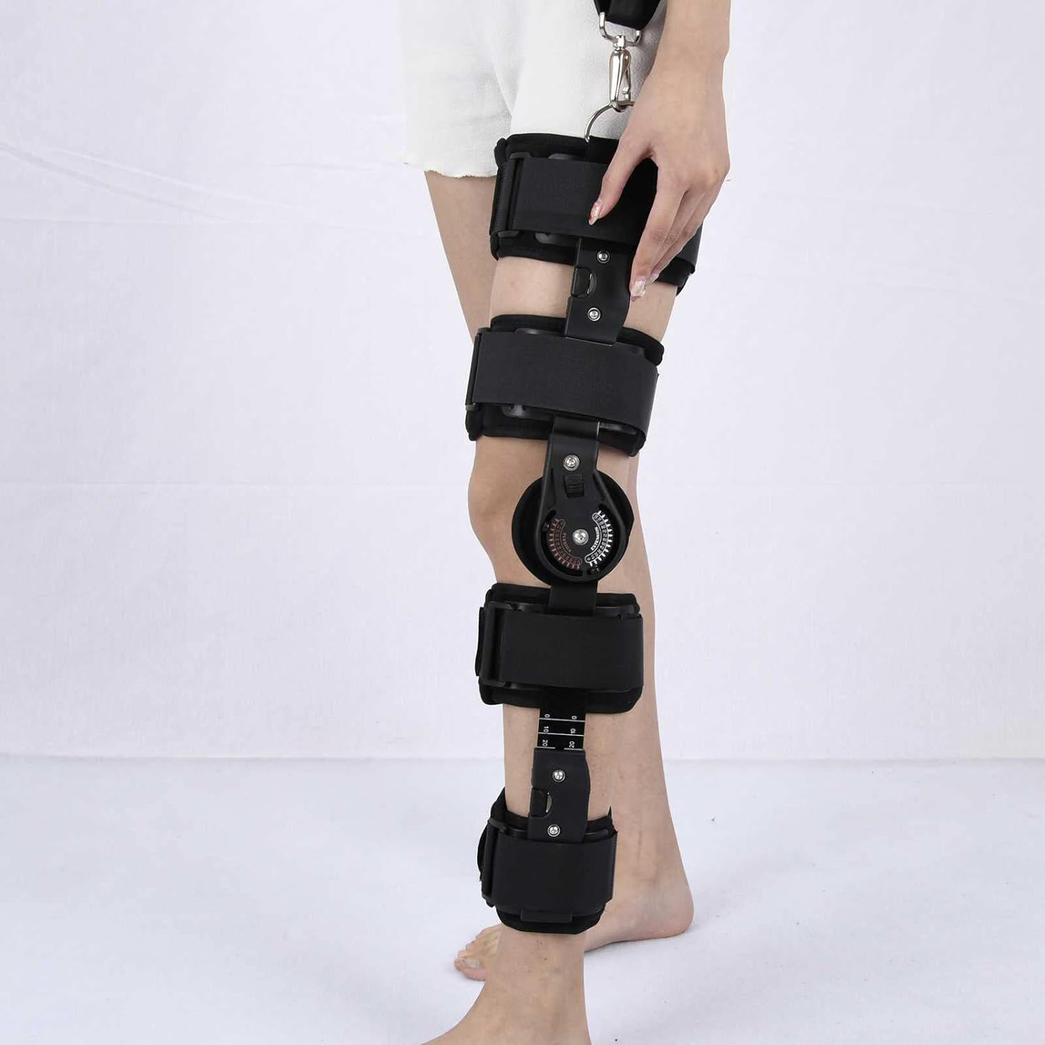 Hinged Knee Brace Hinged Immobilizer for Acl,Mcl and Pcl Injury ROM Knee Brace for Women and Men Fits Right or Left Leg image number 2
