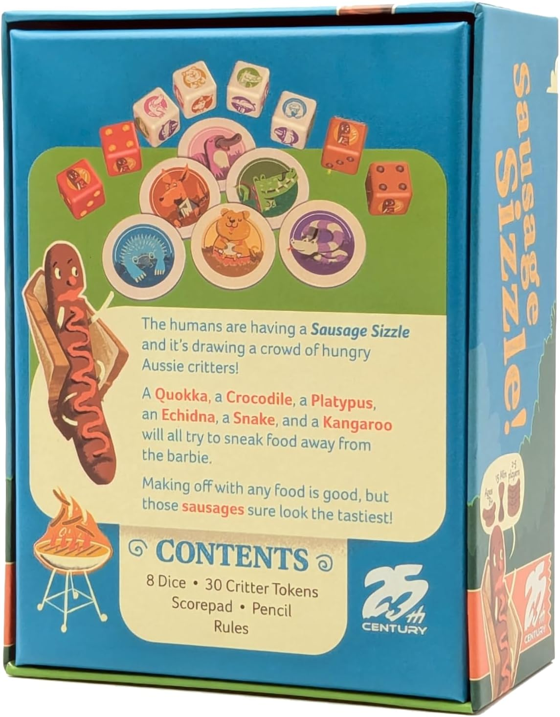 25Th Century Games Sausage Sizzle Press Your Luck Dice Rolling Game