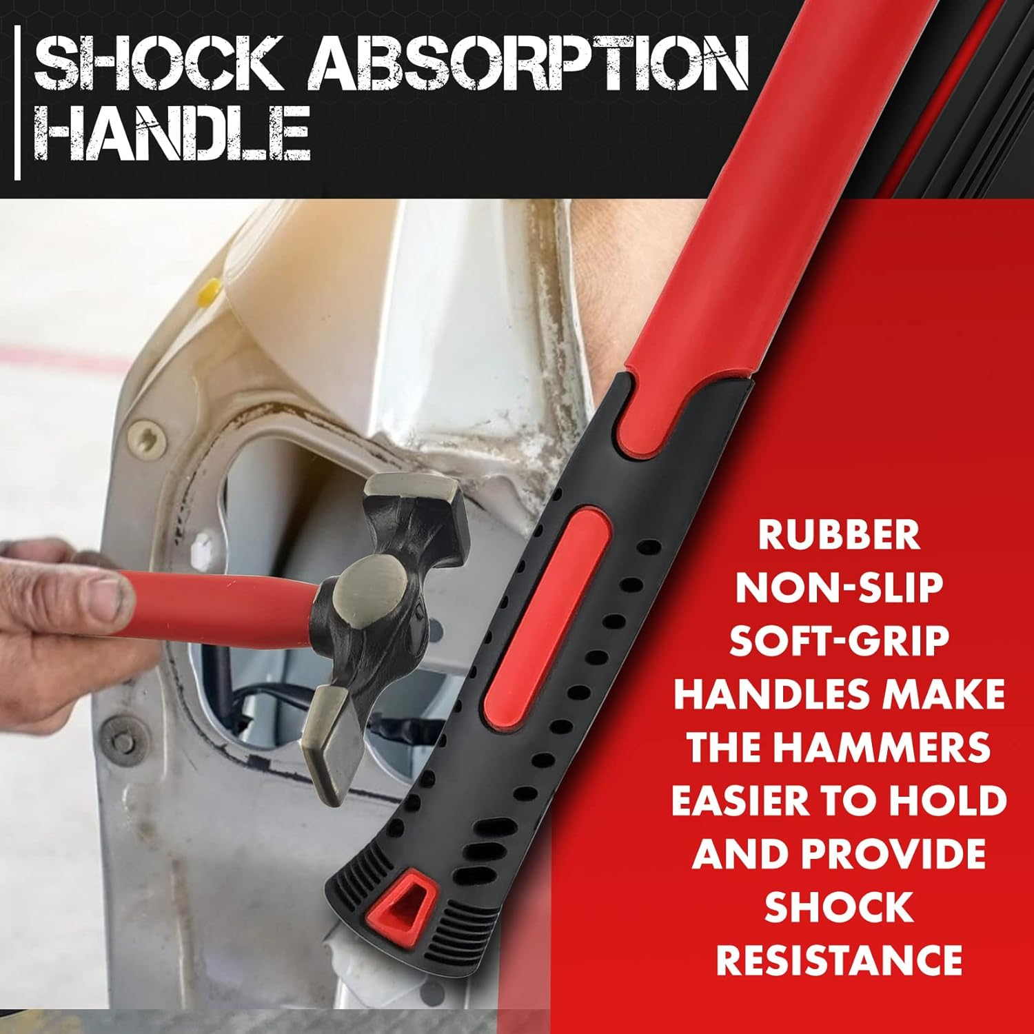 C&T Auto Body Repair Tool Hammer Dolly Set 7 Piece, Car Body Repair Tool Kit with Carrying Case, Carbon Steel Dolly and Hammer Dent Body Fender Tool Set image number 3