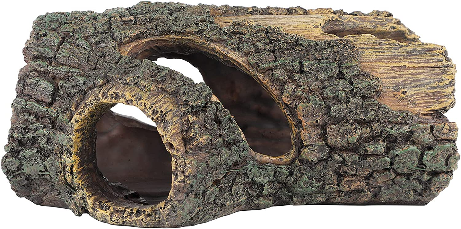 Uniclife Aquarium Large Betta Log Resin Hollow Tree Trunk Decor Artificial Wood Fish House Cave Bark Ornament with Hideout Holes for Shrimp Small Cichlid Lizard and Turtle in 10-70 Gallon Fish Tank image number 1