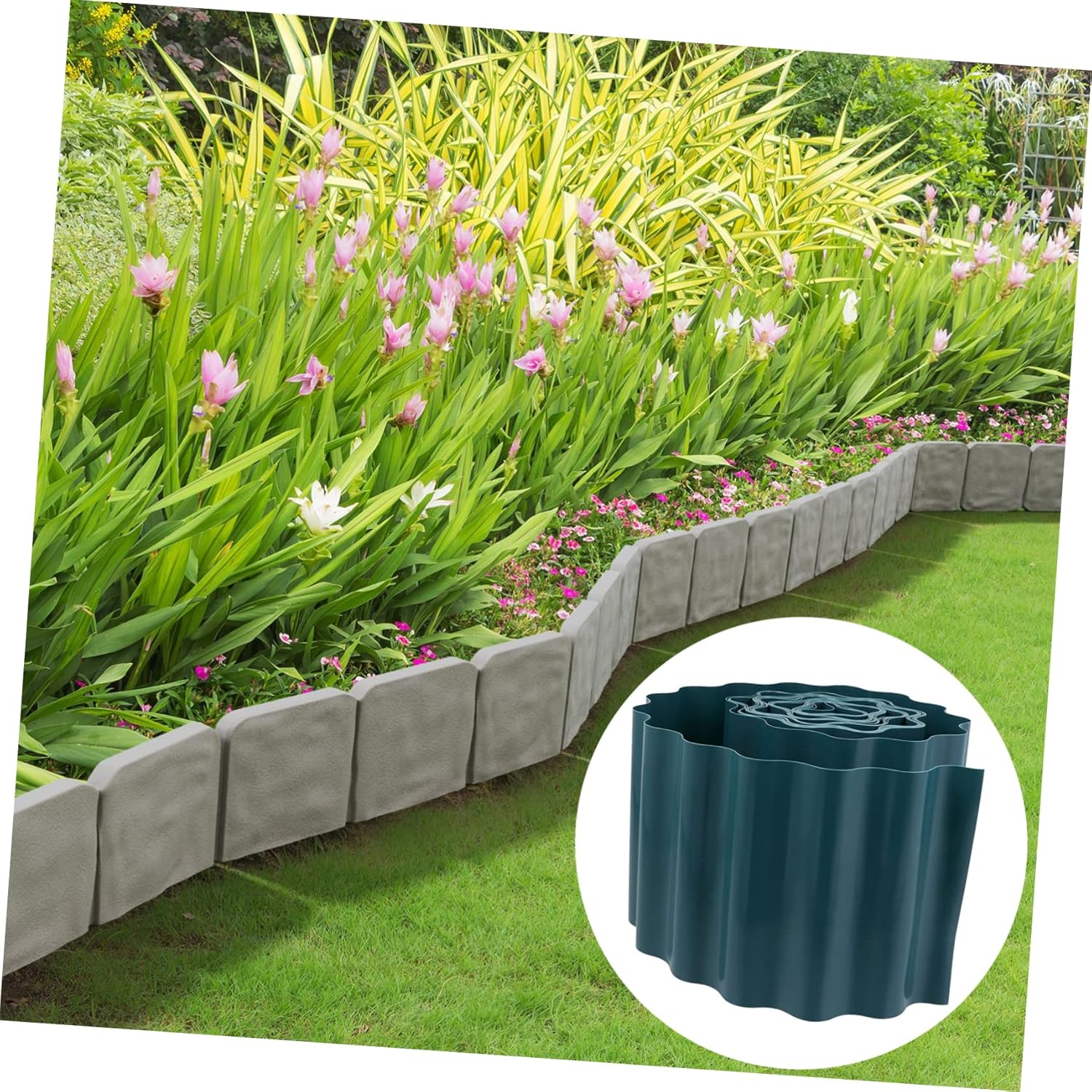 MERRYHAPY Plastic Flexible Garden Guardrail Lawn Edging for Flower Bed Border Outdoor Decor for Path Grass Wall image number 4