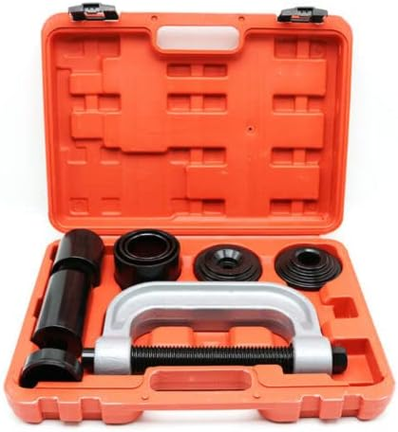 LEDON 10Pc Ball Joint Press Service Kit Remover Separator Adaptor 4X4 Garage Tool Includes C-Frame, Forcing Screw, Adapters & Cups - Garage Mechanic Essential image number 4