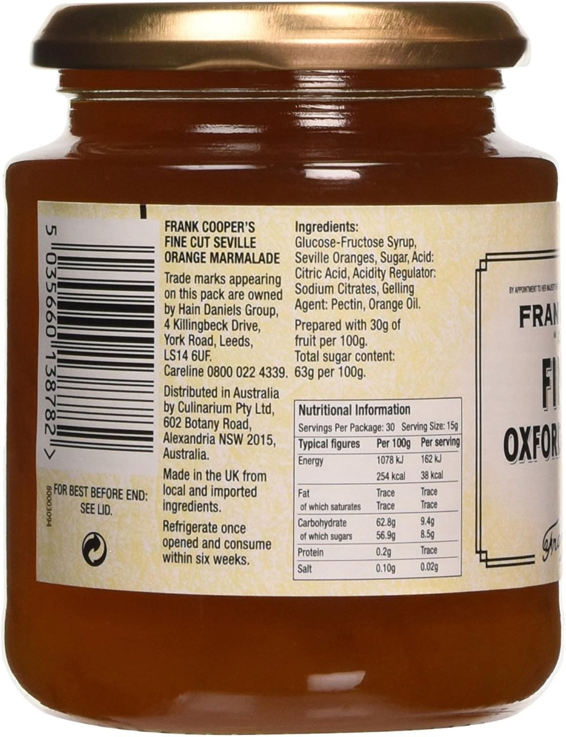 Frank Cooper'S Fine Cut Oxford Marmalade, 454 G